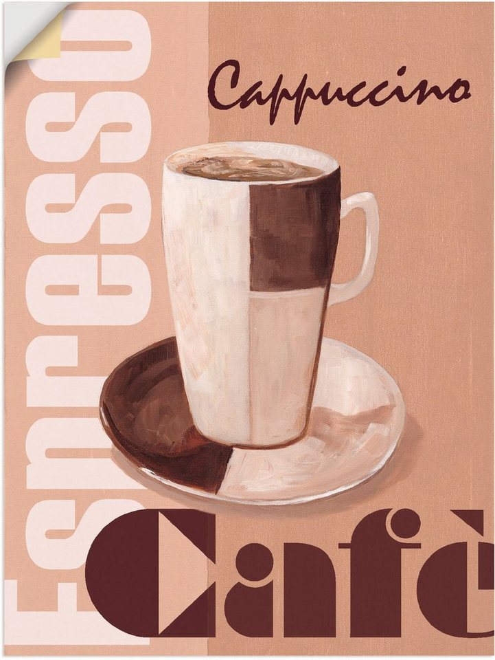 Artland Wandbild Cappuccino - Kaffee, Getränke (1 St), als Alubild,  Leinwandbild, Wandaufkleber oder Poster in versch. Größen, Verschiedene  Größen & Produktarten