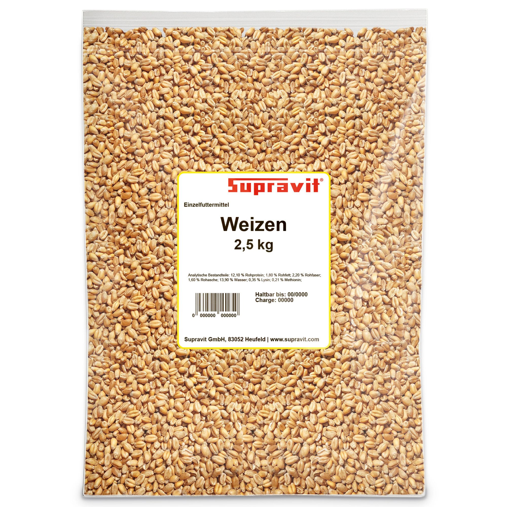 Supravit Weizen Futterweizen - Premium regionales Futtergetreide, Ergänzungsfutter für: Nutz-/ Wildtier