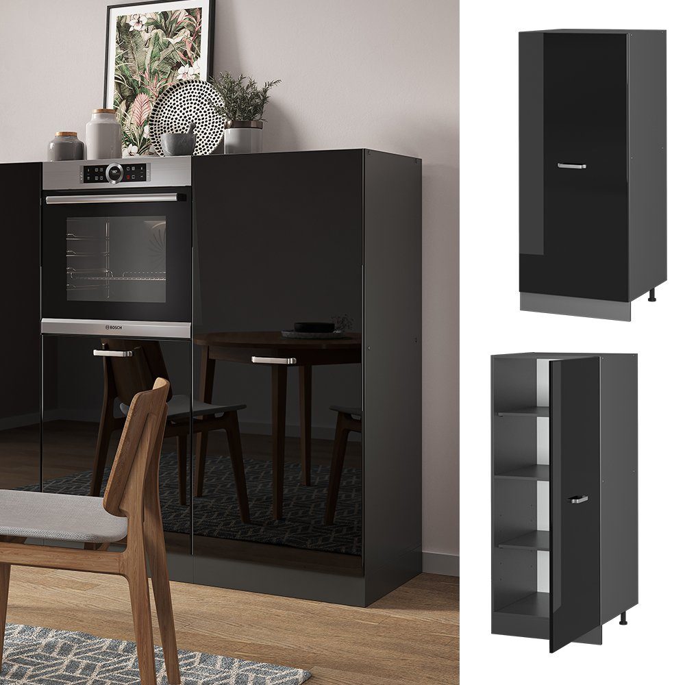 Vicco Hochschrank R-Line, Schwarz Hochglanz/Anthrazit, 60 günstig online kaufen