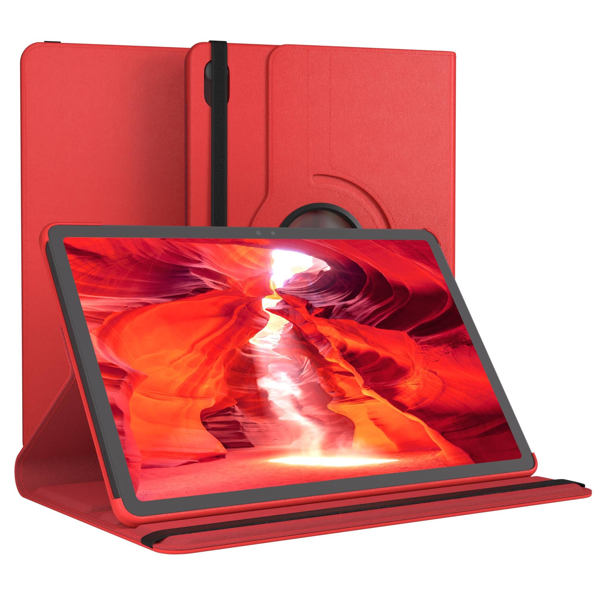 EAZY CASE Tablet-Hülle Rotationcase für Samsung Galaxy Tab S11 11 Zoll, Tabletcase Flipcover Smart kratzfest Hülle aufstellbar drehend Rot