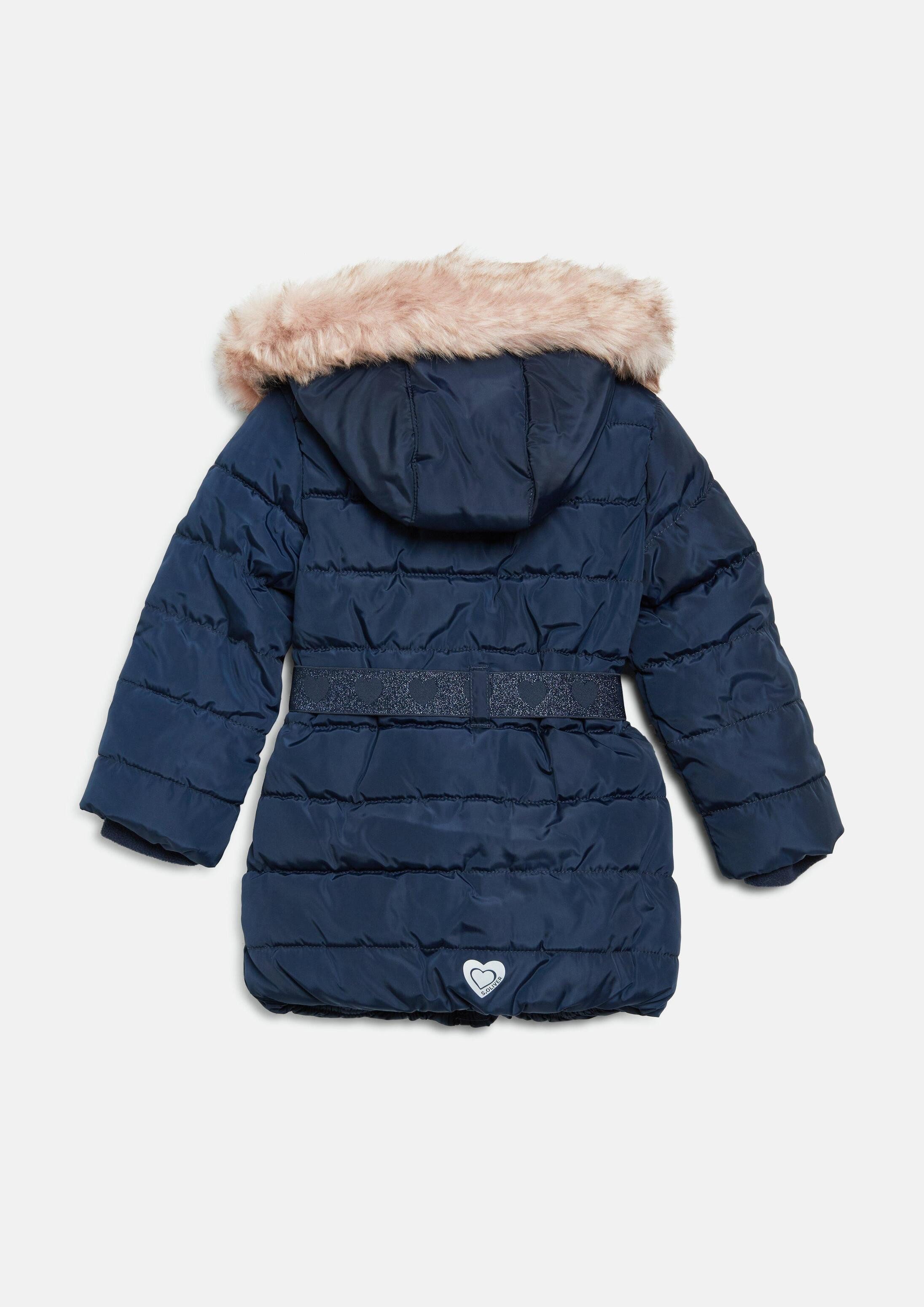 s.Oliver Winterjacke Outdoor-Mantel Wetterfester Steppmantel mit abnehmbarer Kapuze – Bild 2 von 4