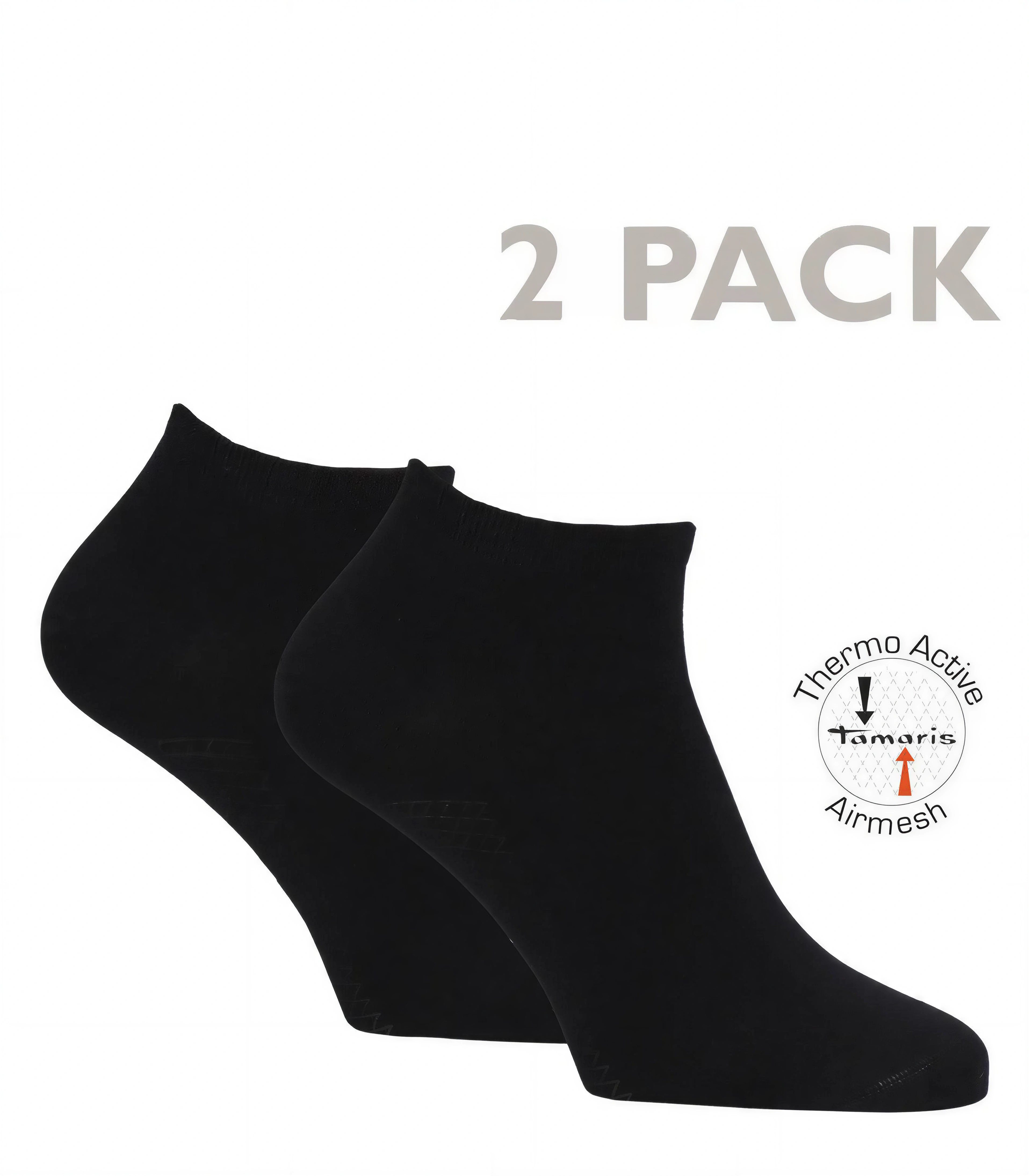 Tamaris Sneakersocken Damen Bambus mit Active Airmesh Sohle (Set, 2-Paar, 2 Paare) Thermo-Active Airmesh Sohle