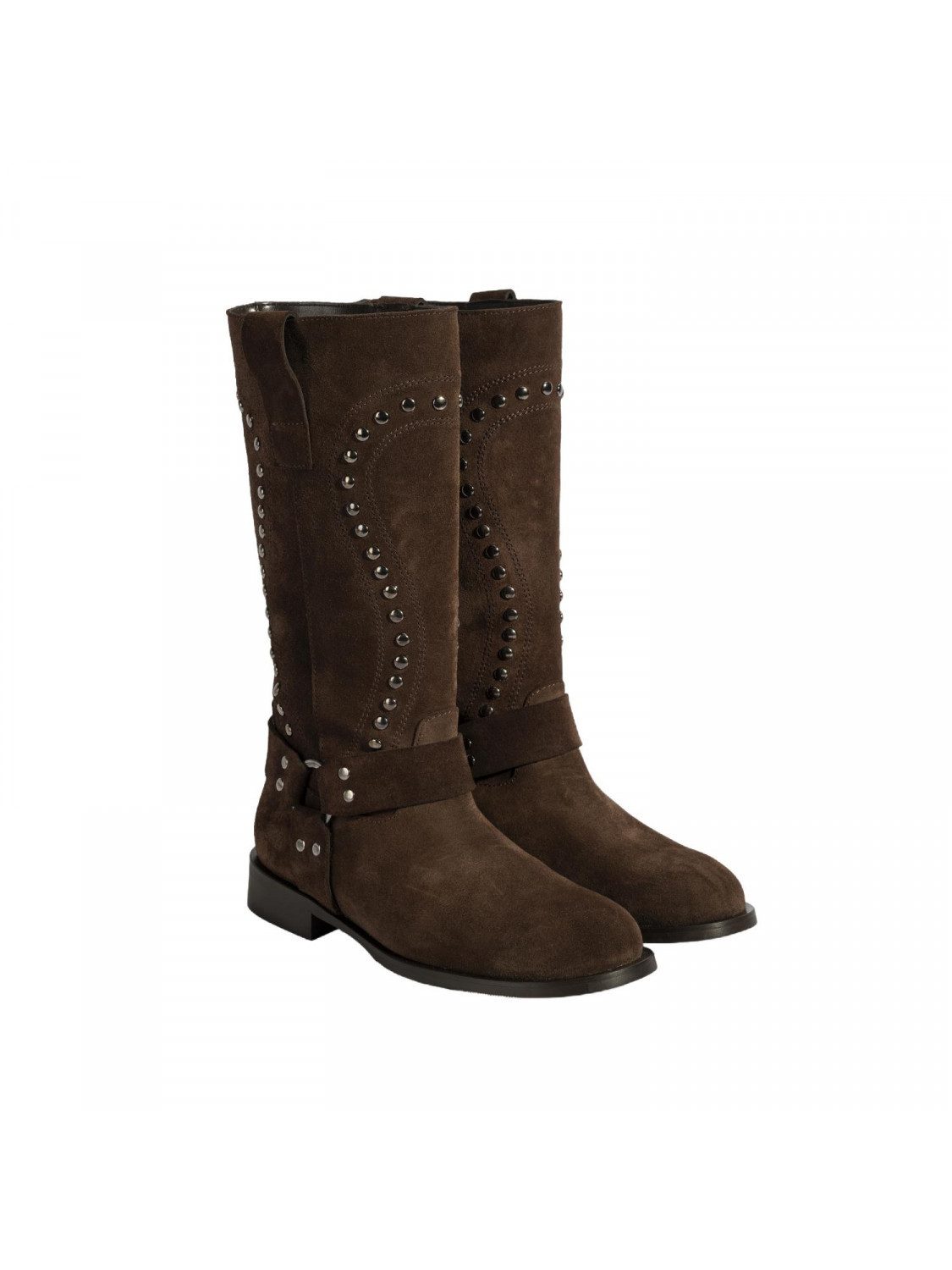 Desa Damenstiefel – Obermaterial aus Wildleder, zum Hineinschlüpfen, flach Stiefel