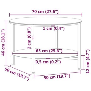 vidaXL Beistelltisch Beistelltisch Schwarz und Transparent 70 cm Hartglas (1-St)