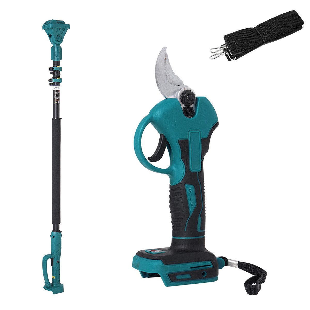 AUDEW Akku-Astschere 18V Elektrische Gartenschere Bürstenlose Astschere Teleskop, mit 250cm Teleskopstange, für Garten Äste Obstgärten