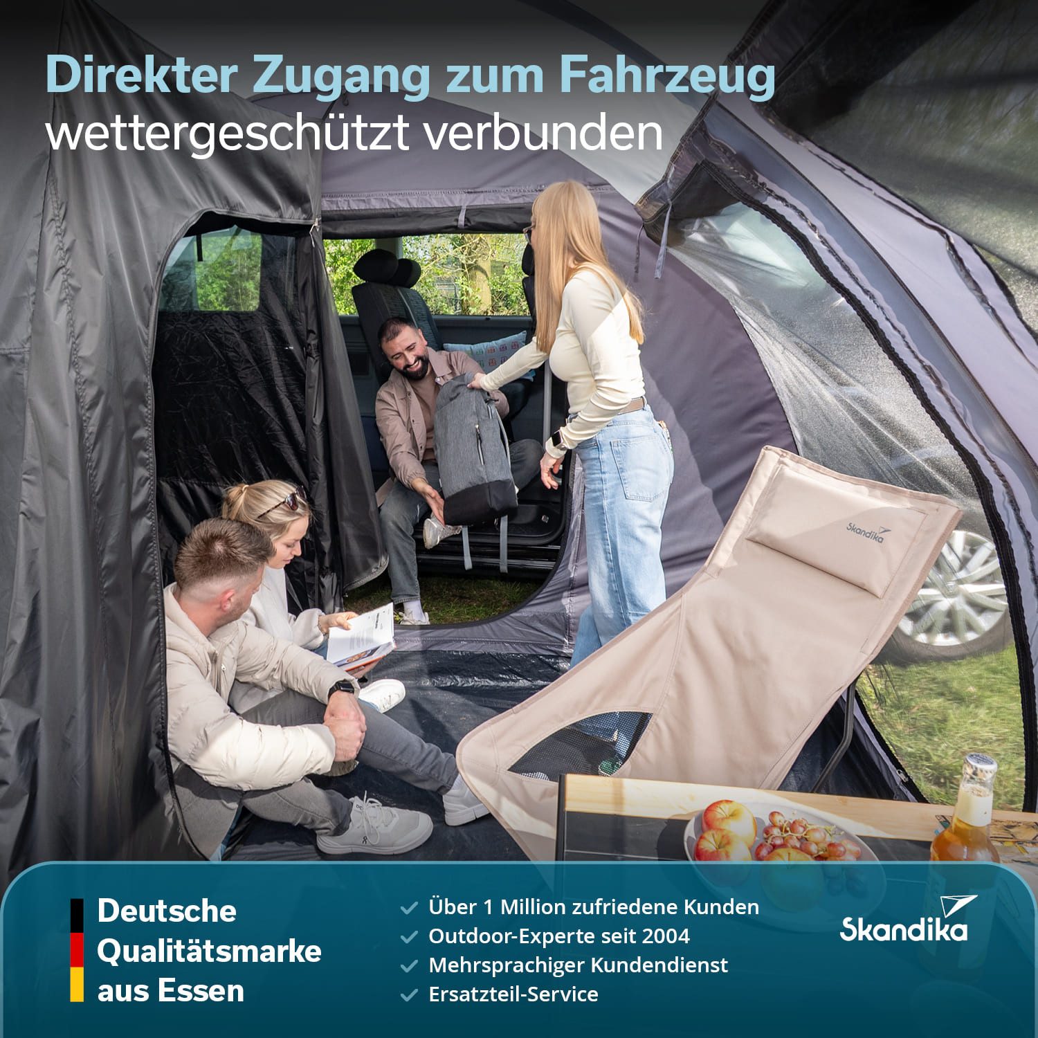 Skandika Buszelt Esbjerg Travel 4 Protect, Freistehend, 2 Schlafkabinen, Personen: 4 (Moskitonetz an allen Eingängen und Fenstern, Tragetasche), Wassersäule 300 – Bild 5 von 5