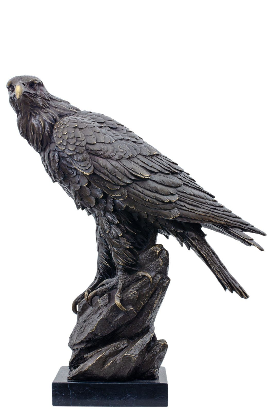 Aubaho Skulptur Bronzeskulptur Adler im Statue Figur Antik-Stil Bronze 51cm