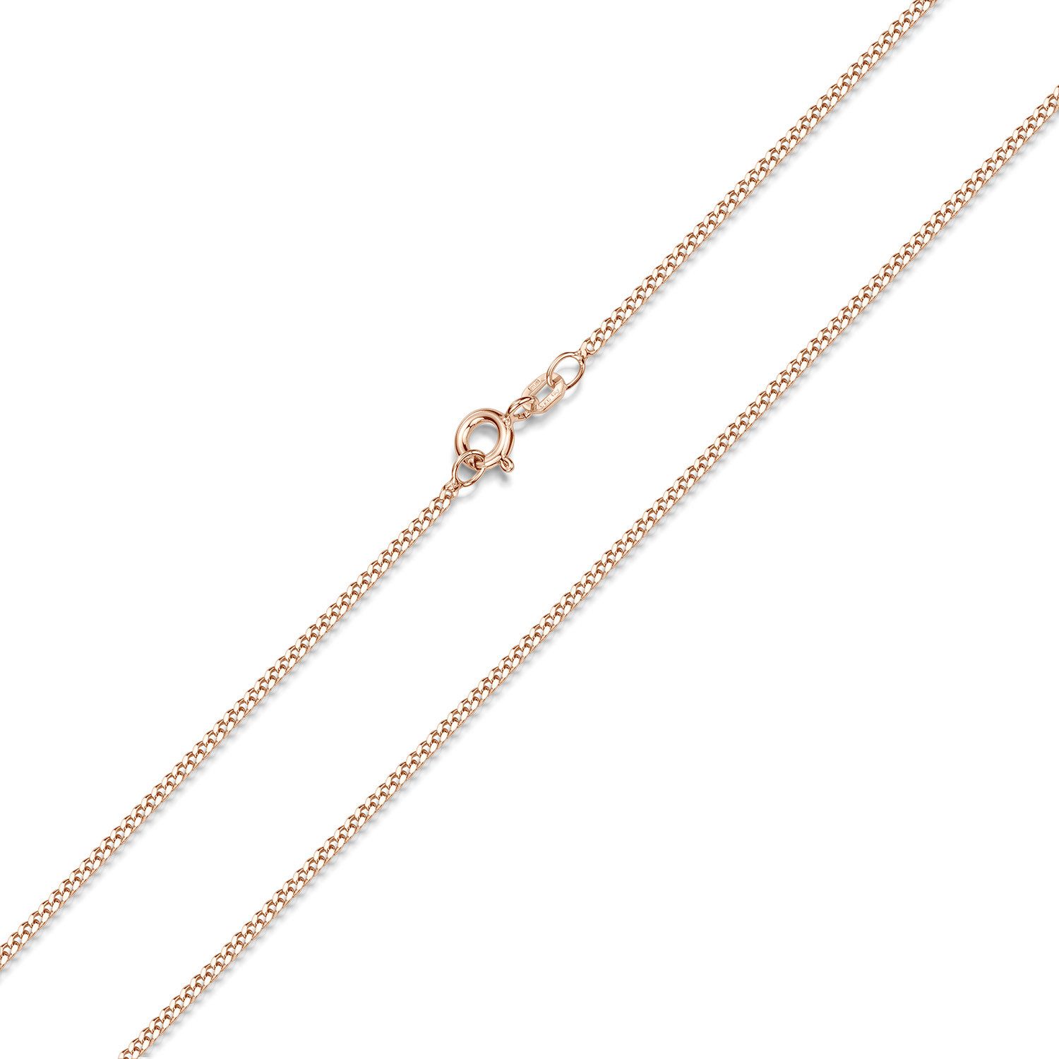Materia Gliederkette Rosegold Panzerkette für Damen 1,7mm breit K13, Sterlingsilber, rosevergoldet