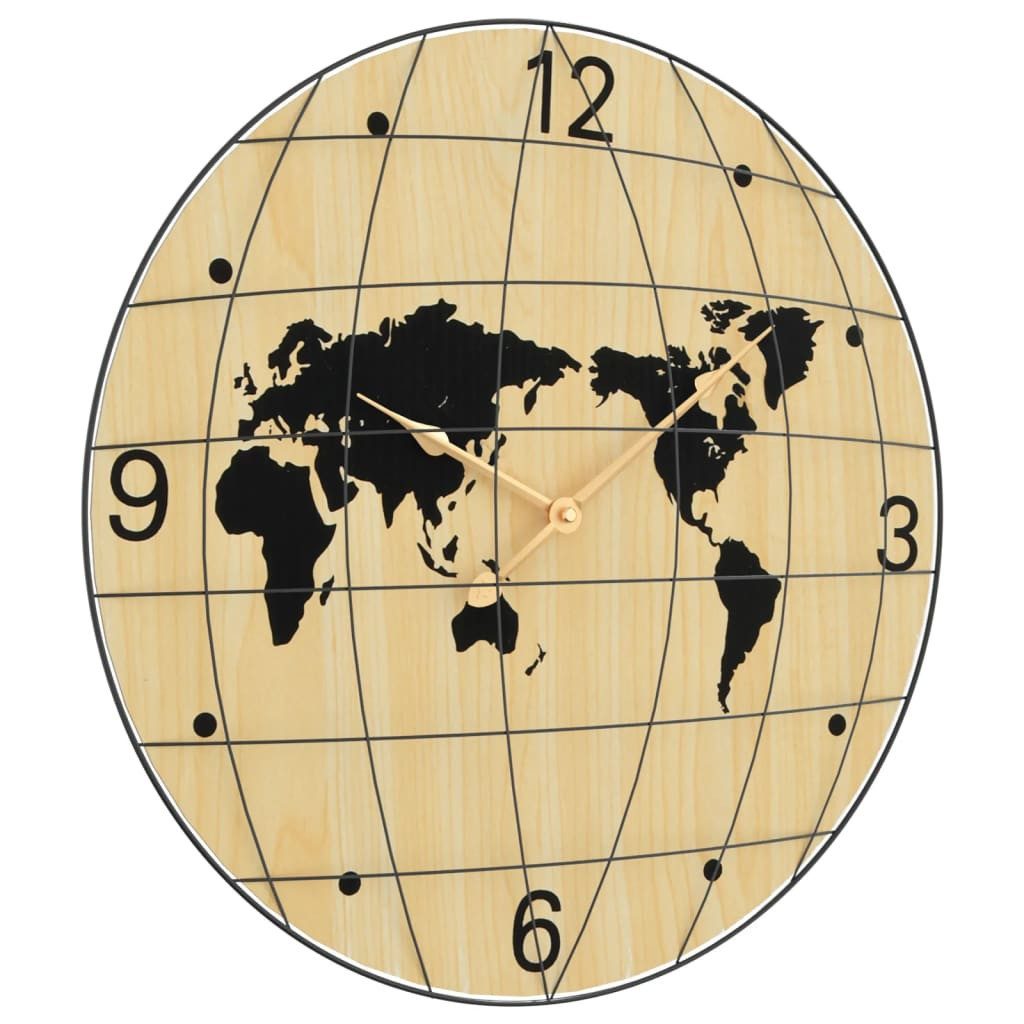 vidaXL Wanduhr Wanduhr Gelb und Schwarz Ø50 cm Holzwerkstoff