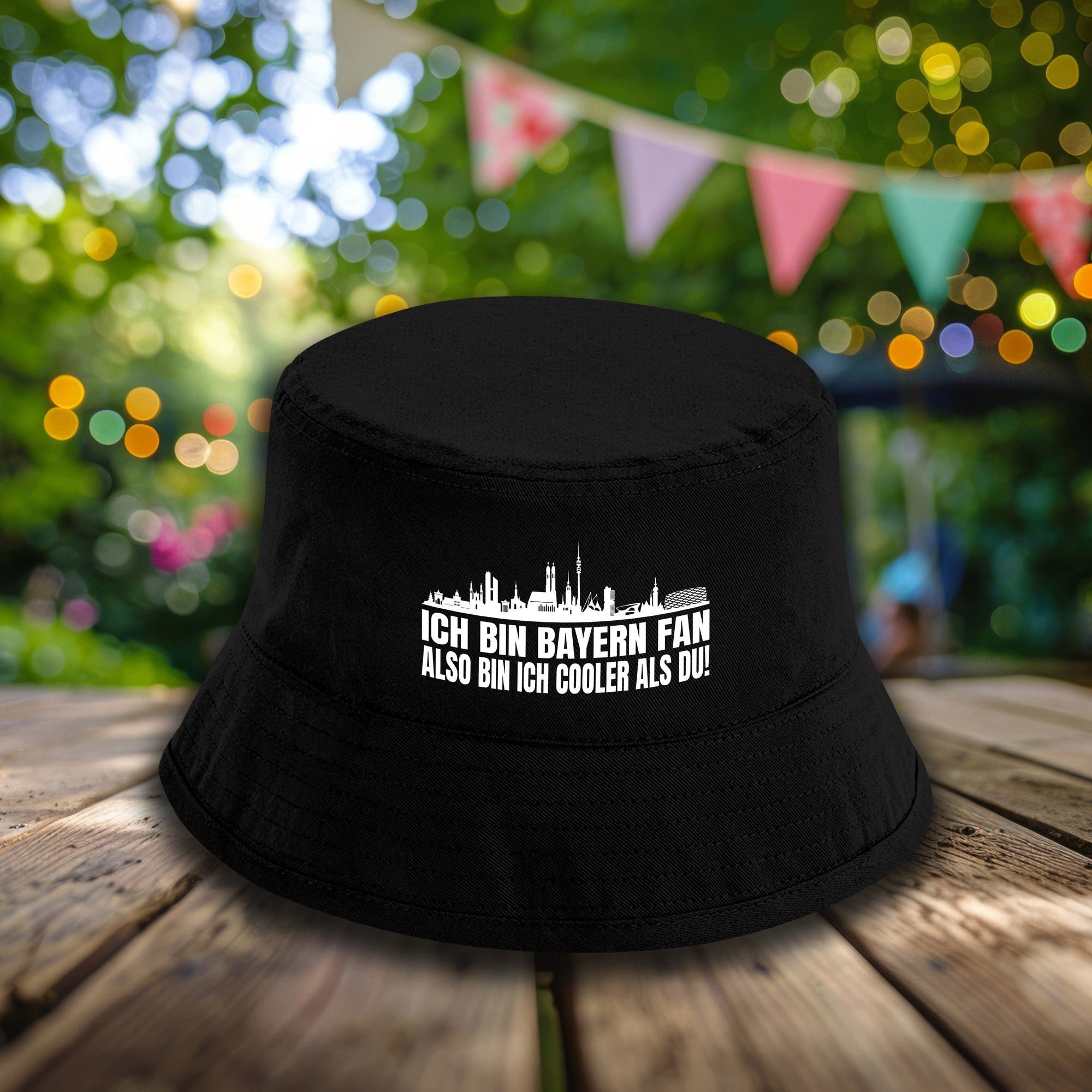 Herzbotschaft Sonnenhut Bucket Hat Ich bin Bayern Fan also bin ich cooler als du! (Unisex Einheitsgröße, Sommerhut mit Spruch, Festivalhut, Fischerhut) für Damen & Herren