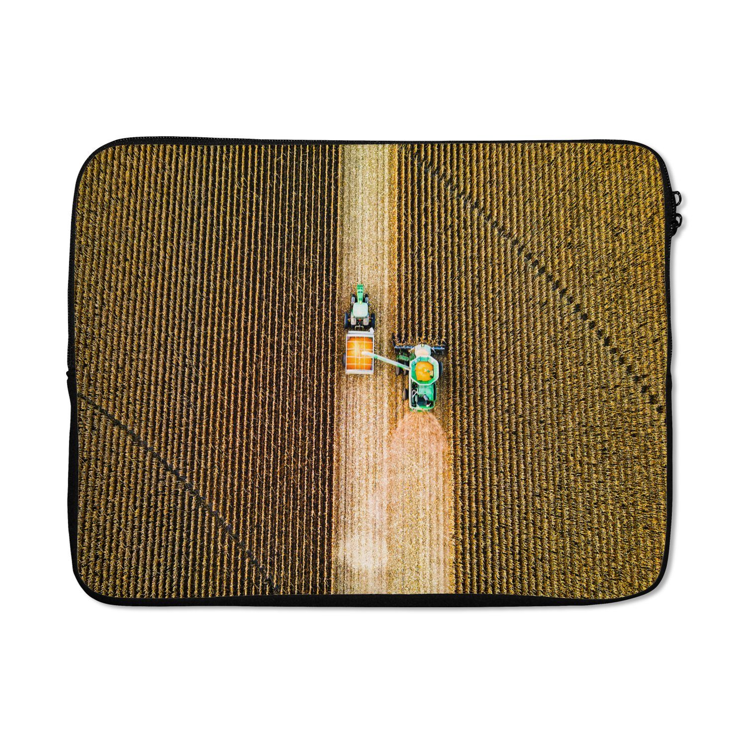 MuchoWow Laptop-Hülle Traktor - Feld - Land - Bauernhof - Ernte 17 Zoll, Laptopsleeve, weiches Innenfutter zum Schutz Kratzern, Laptoptasche