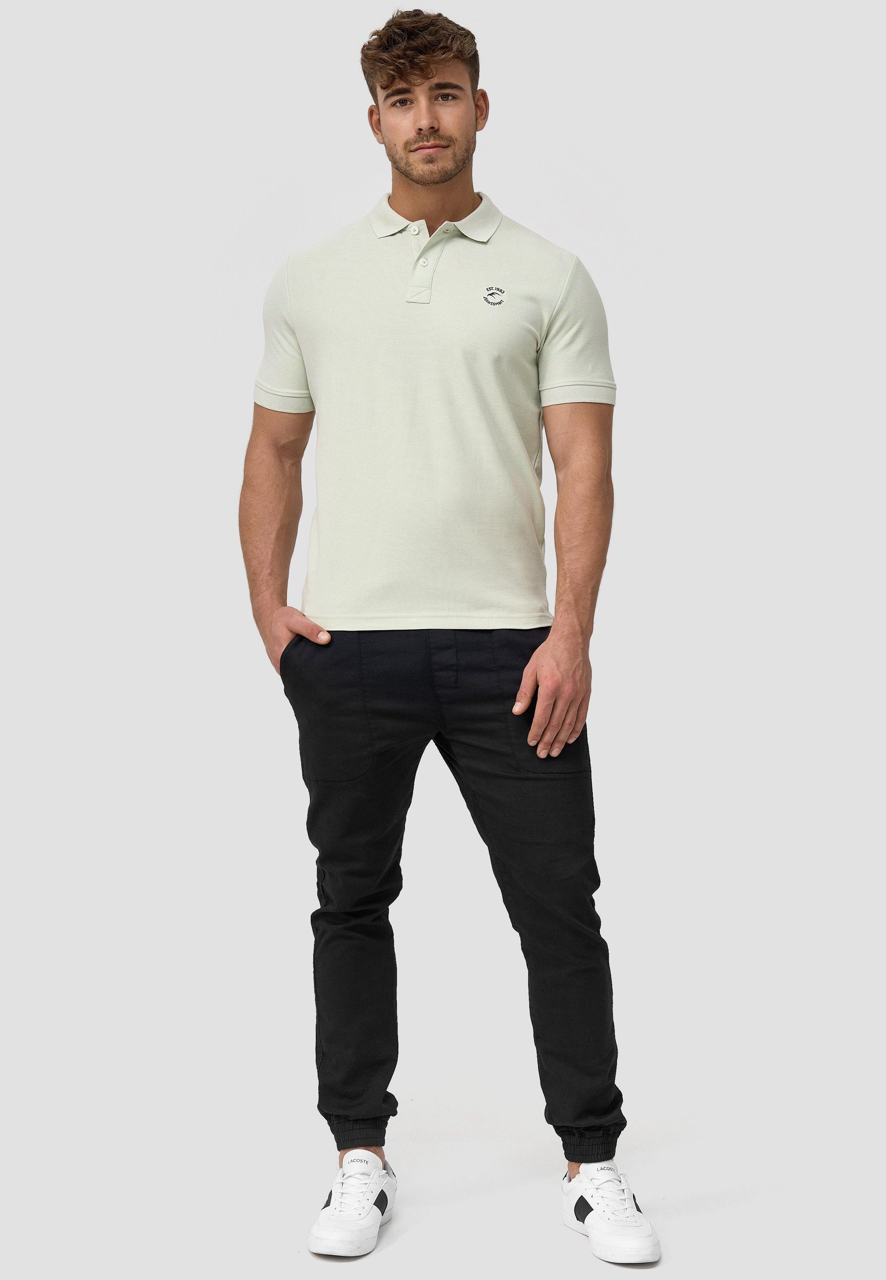 Indicode Poloshirt Herren Wadim Polo Shirt Herrenshirt mit feiner Logo-Stickerei auf der Brust