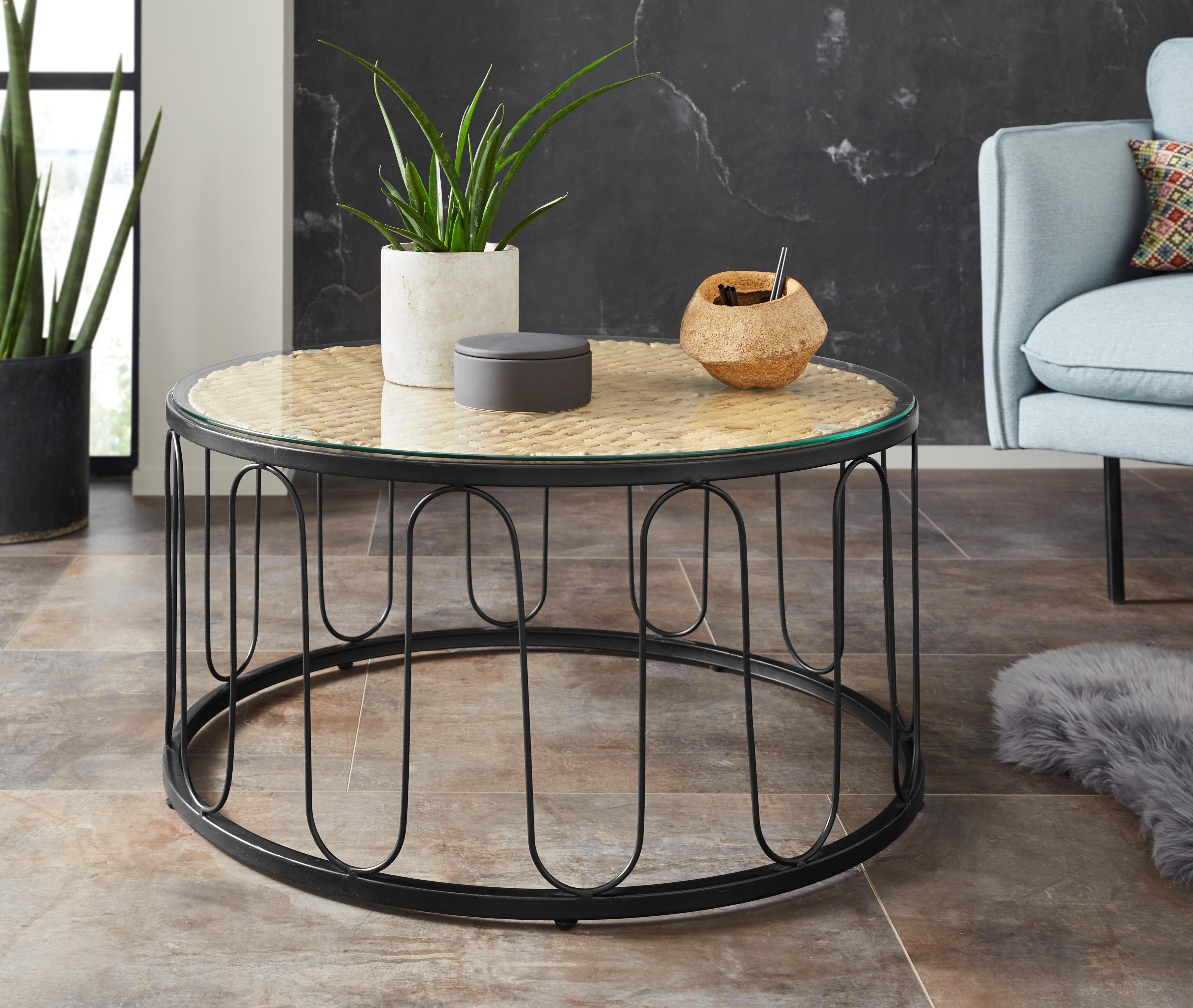 Home affaire Couchtisch Sudbury, geflochtene Wasserhyazinthe, günstig online kaufen