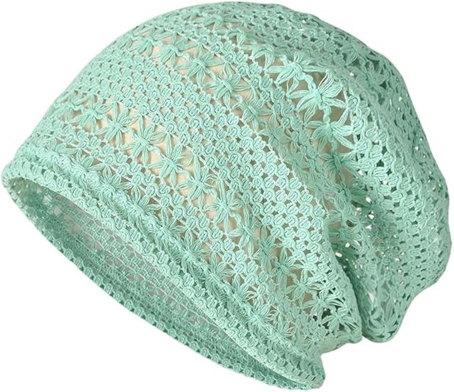 Oemmn Beanie Damen Sommer-Strickmützen Handgemacht Häkelmütze Slouch Beanie Mütze