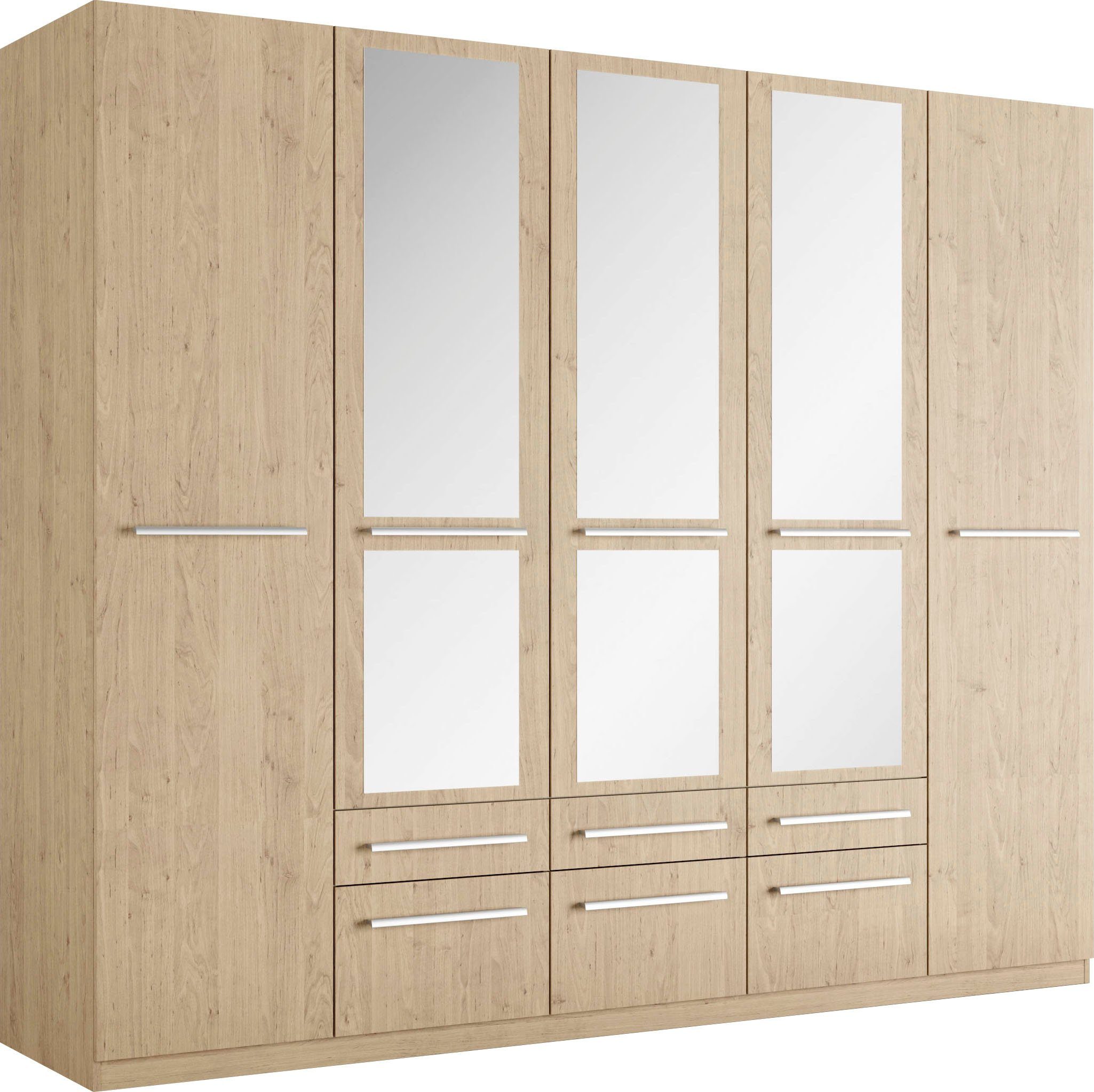 priess Kleiderschrank Schrank Garderobe Wäscheschrank Barcelona in 5 Breiten viel Stauraum, geräumige Schubkästen, mit Spiegel, MADE IN GERMANY