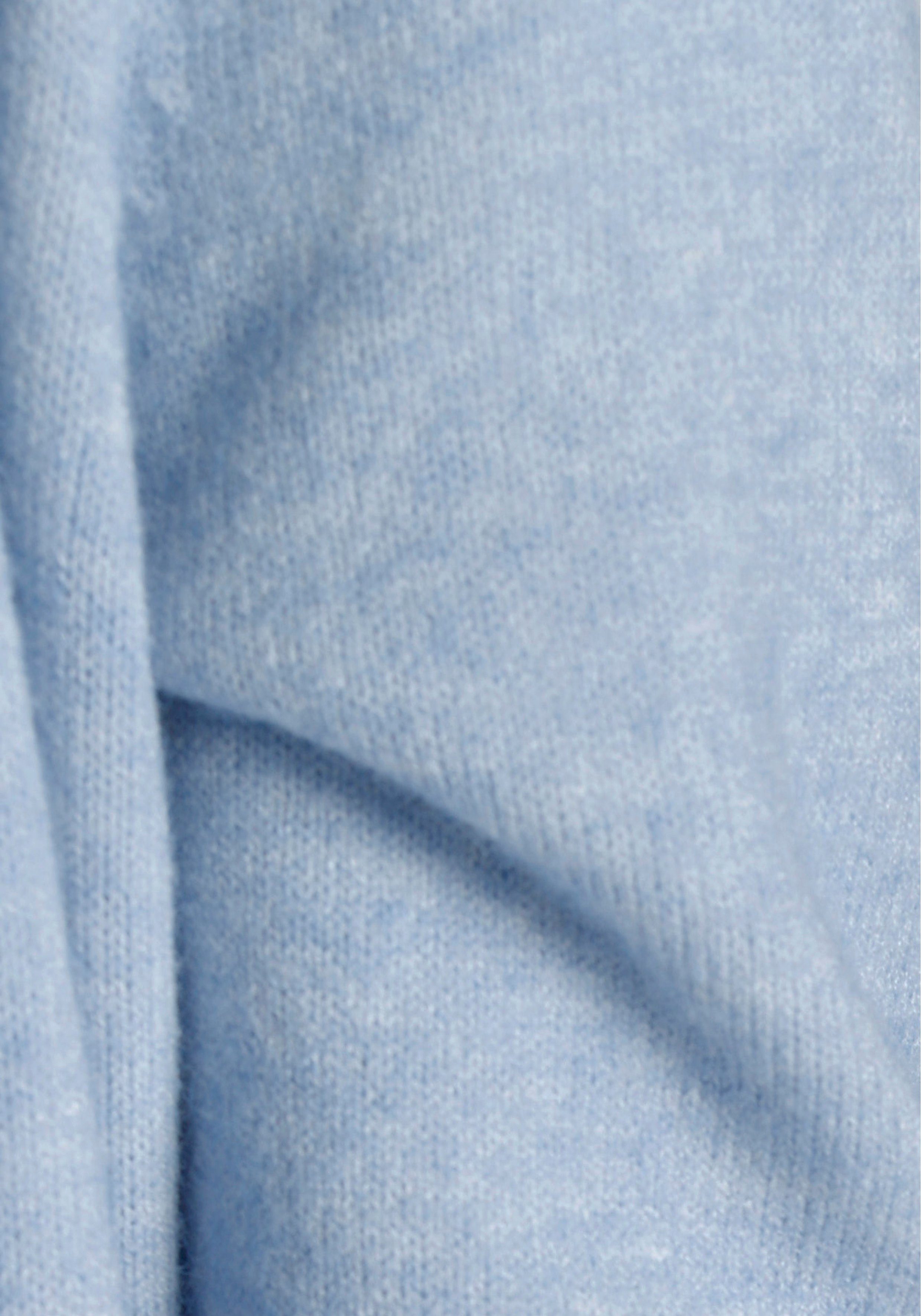 Tamaris Cardigan mit Taschen aus Material) (Strickjacke nachhaltigem hellblau