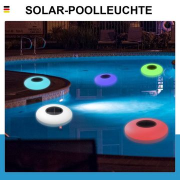 MAGICSHE LED Solarleuchte Wegeleuchten Poolbeleuchtung 16 RGB Farbe, LED fest integriert, schwimmendes Poollicht, mit Fernbedienung, für Gärten, Schwimmbäder