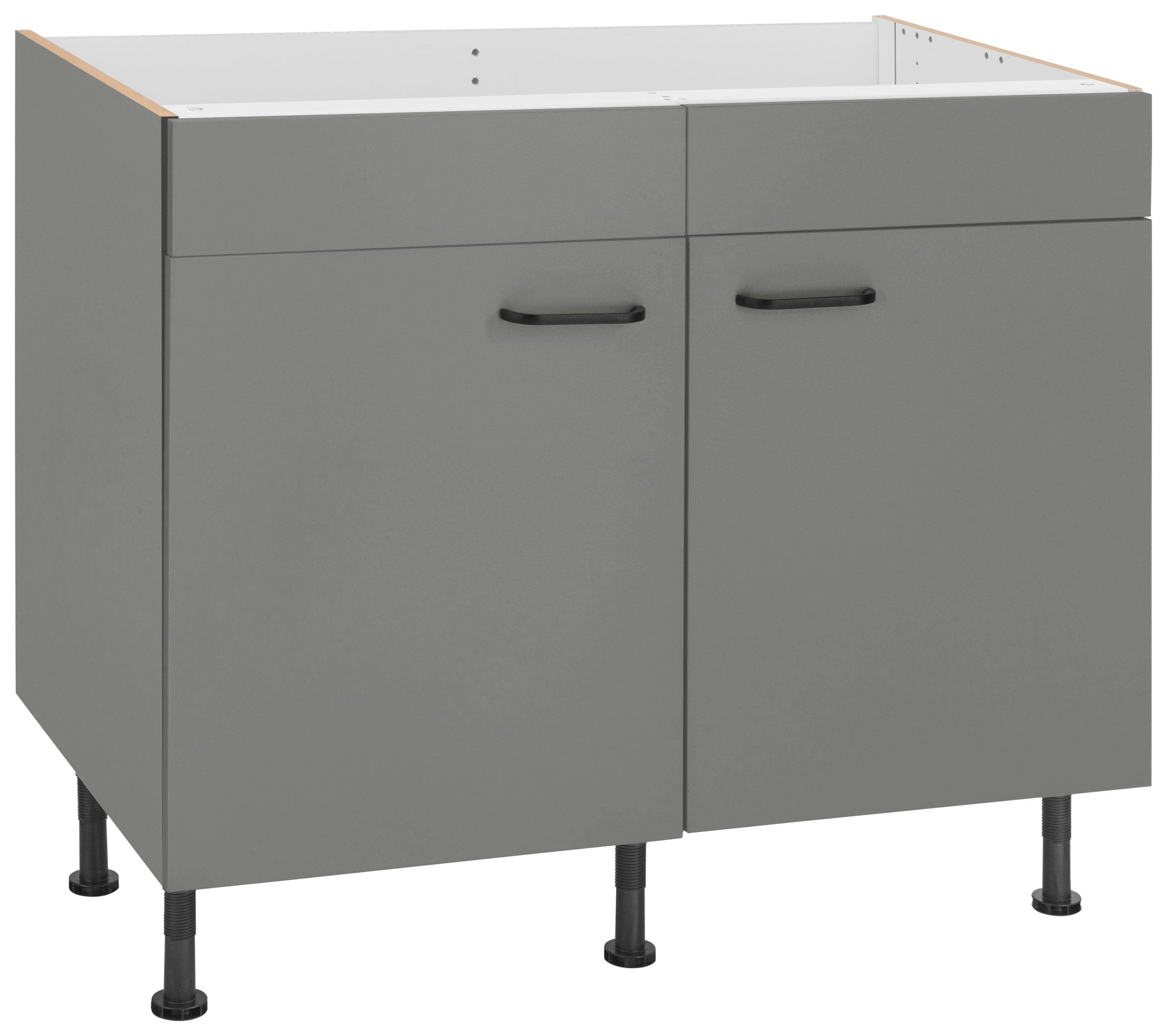 OPTIFIT Spülenschrank Elga mit Soft-Close-Funktion, höhenverstellbaren Füßen, Breite 100 cm