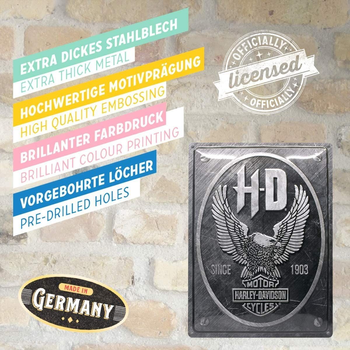 Nostalgic-Art Metallschild Blechschild 30 x 40 cm - Harley-Davidson - Metal Eagle – Bild 4 von 4