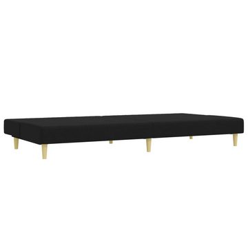 vidaXL Sofa Schlafsofa 2-Sitzer mit Fußhocker Schwarz Stoff