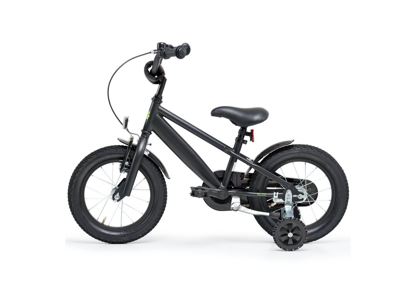 Thumbnail - Bachtenkirch Kinderfahrrad 12 Zoll Matt Schwarz Fahrrad ab 3 Jahre, Rücktrittbremse, V-Brake, Stützräder, Ständer