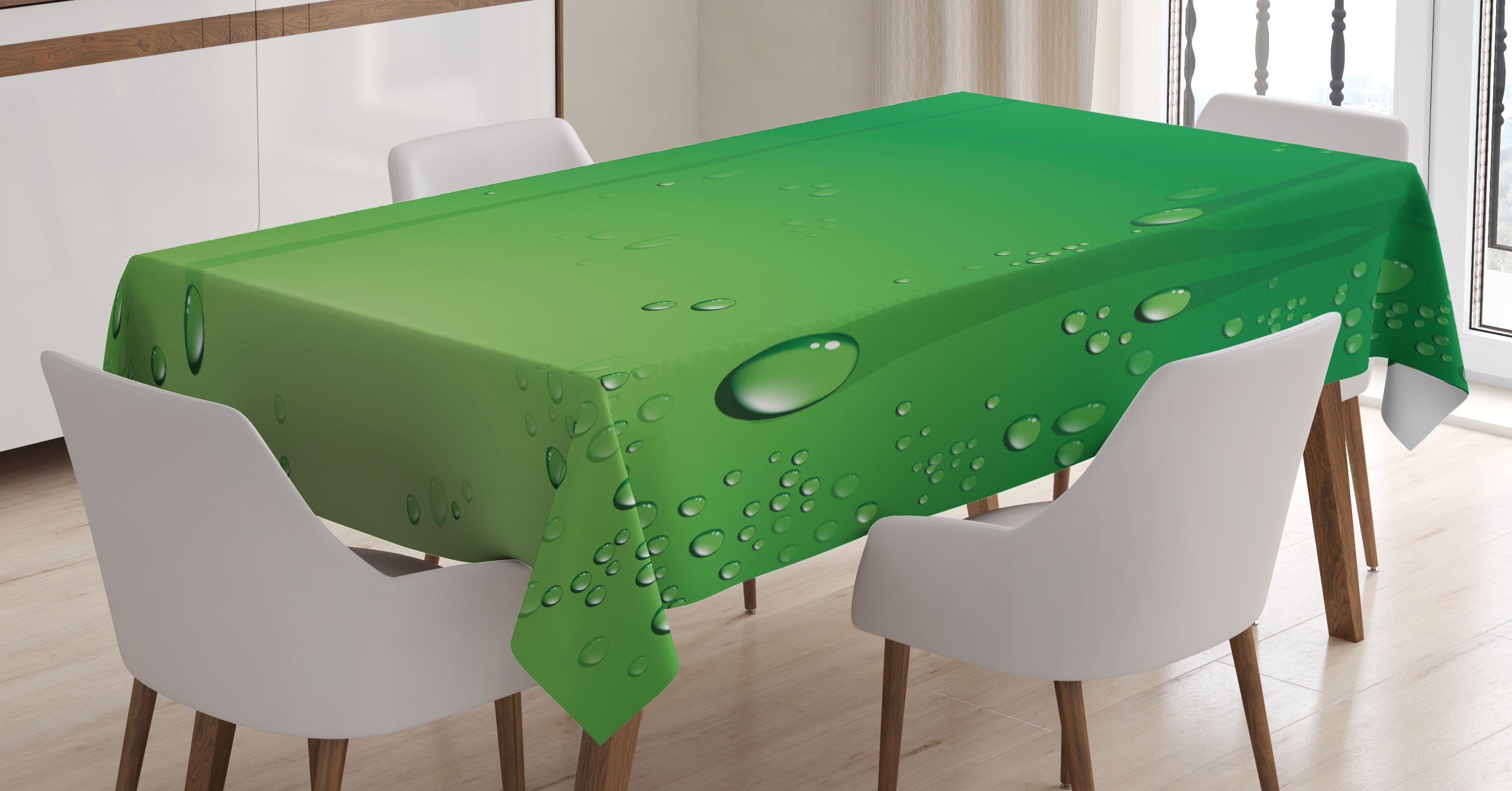 Waschbar geeignet Bereich Für Farben, Grün Tischdecke Klare den Abstrakte Kunst Außen Abakuhaus Wassertropfen Farbfest