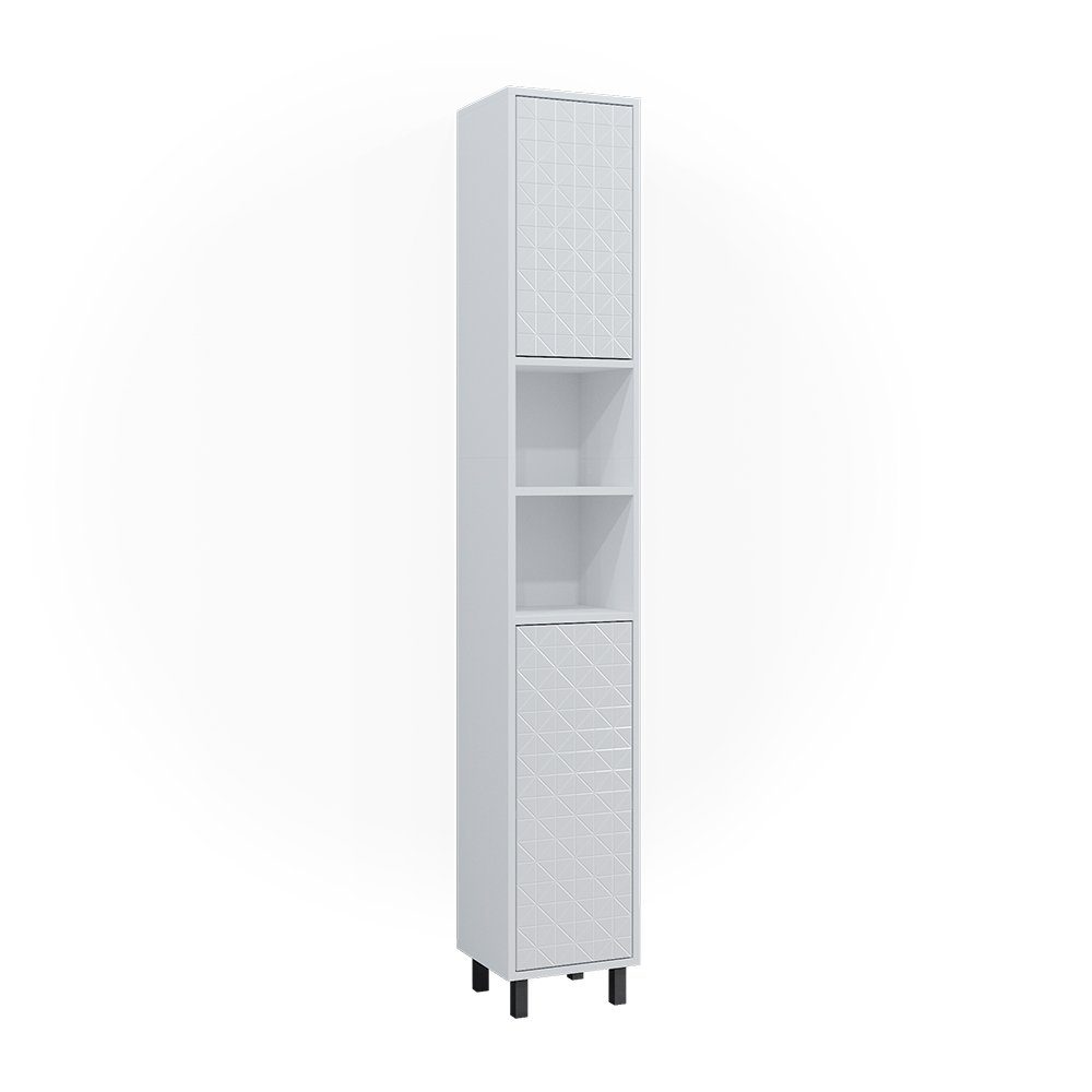 Vicco Badschrank Agasta Weiß Hochglanz 30 x 190 cm günstig online kaufen