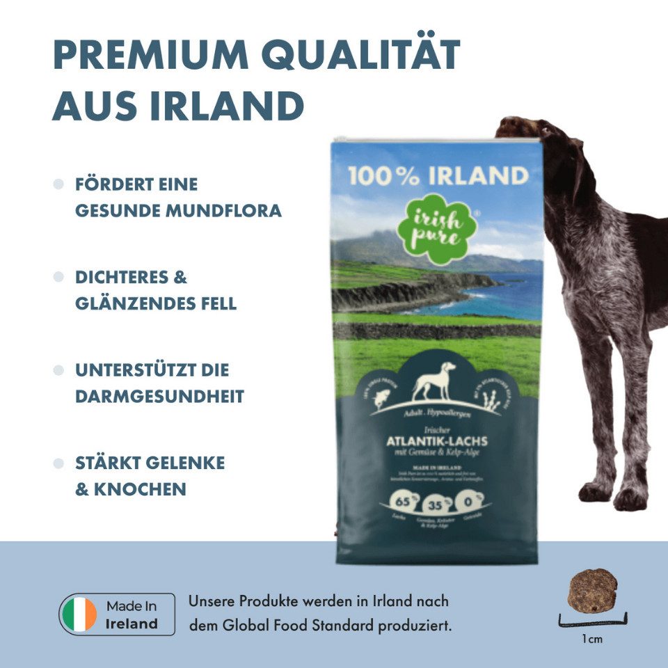 Irish Pure Irish Pure Atlantik Lachs - hypoallergenes, proteinreiches Hundefutter, Trockenfutter für: Hunde
