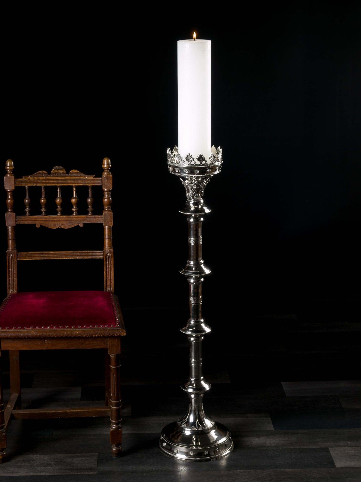 Kerzenleuchter Gotik Kerzenständer 100cm Stil Altarleuchter Standle Aubaho Kerzenständer XL