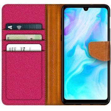 CoolGadget Handyhülle Denim Schutzhülle Flip Case für Huawei P30 Lite 6,2 Zoll, Book Cover Handy Tasche Hülle für P30 Lite New Edition Klapphülle