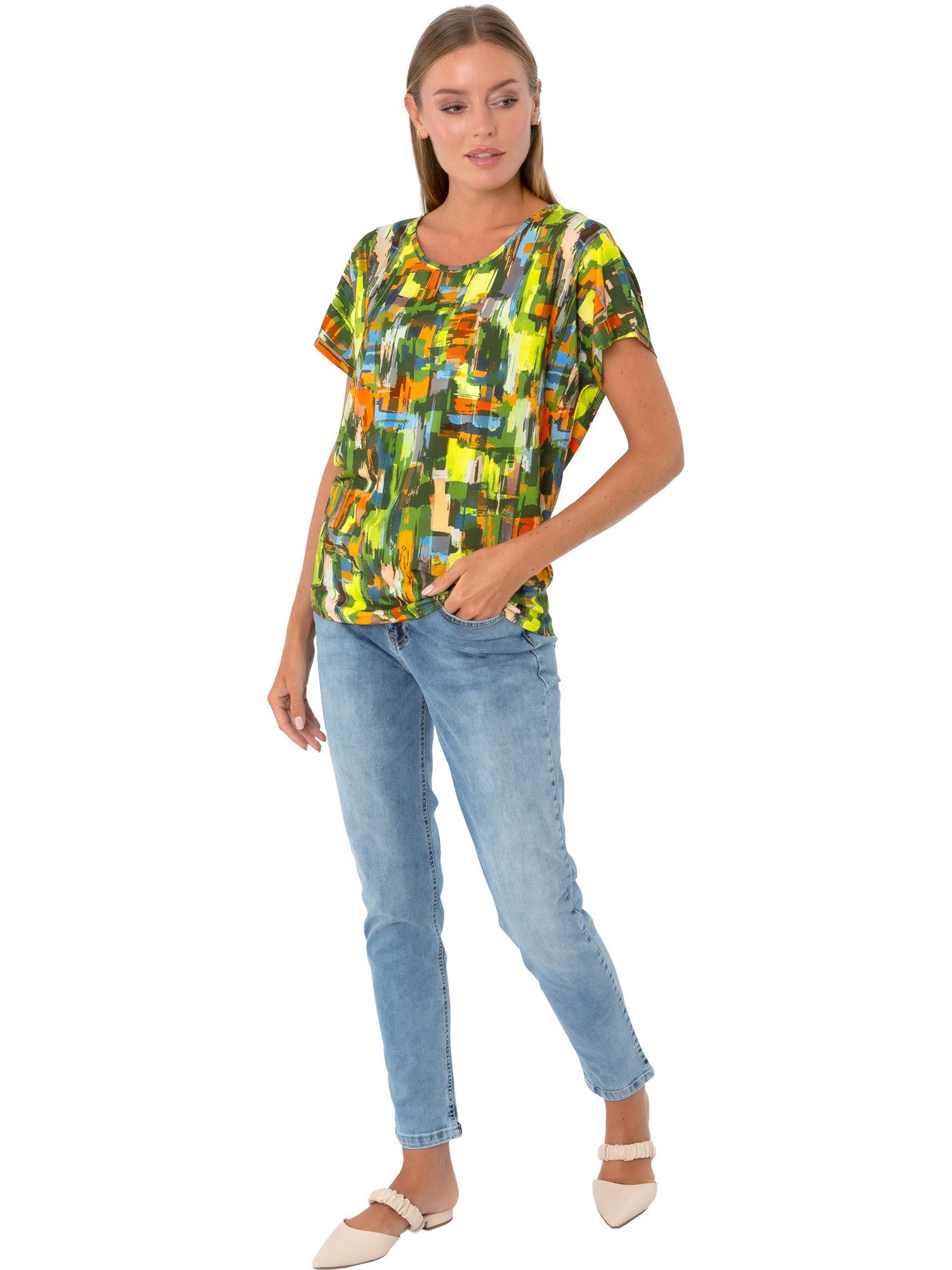 Estefania for woman Kurzarmshirt 194-1230, mit abstrakten Druck Drop-Should günstig online kaufen