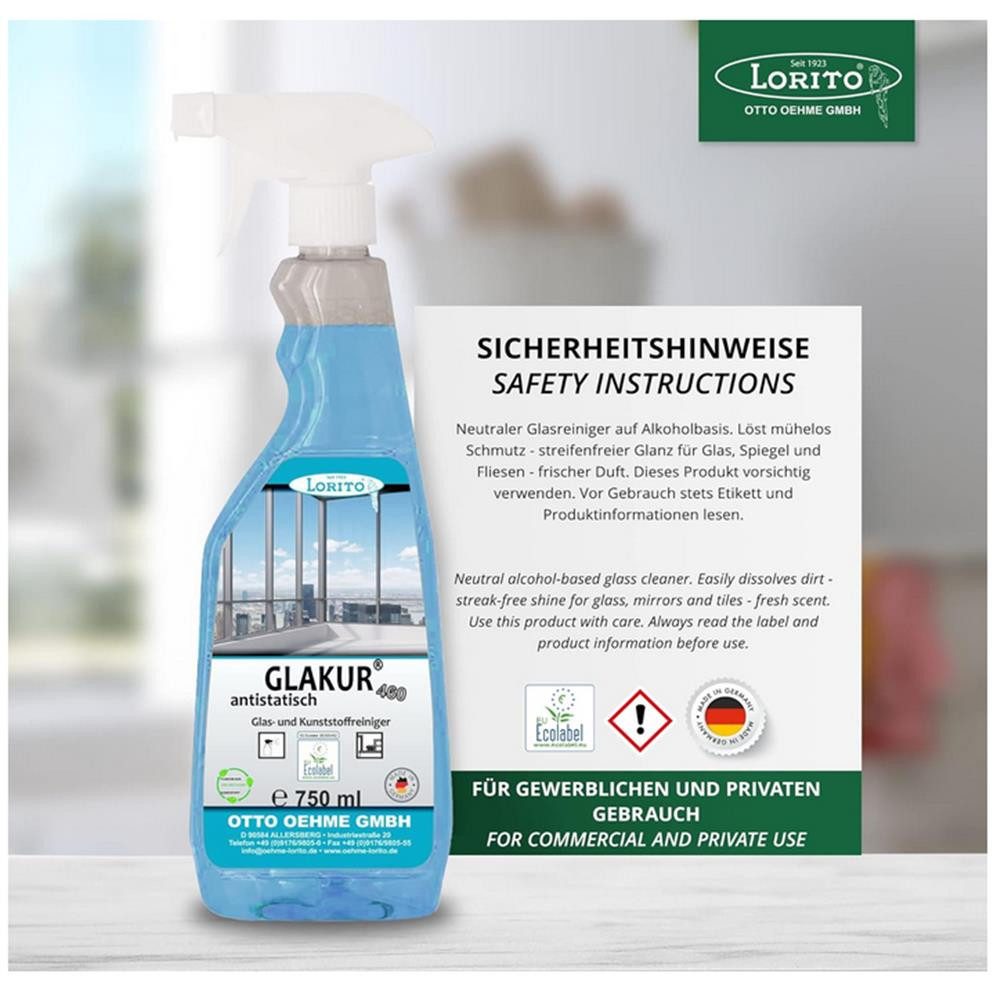 Lorito Lorito Glakur 460 Fenster- & Glasreiniger Eco u. fresh 750 ml Ecolabel Glasreiniger