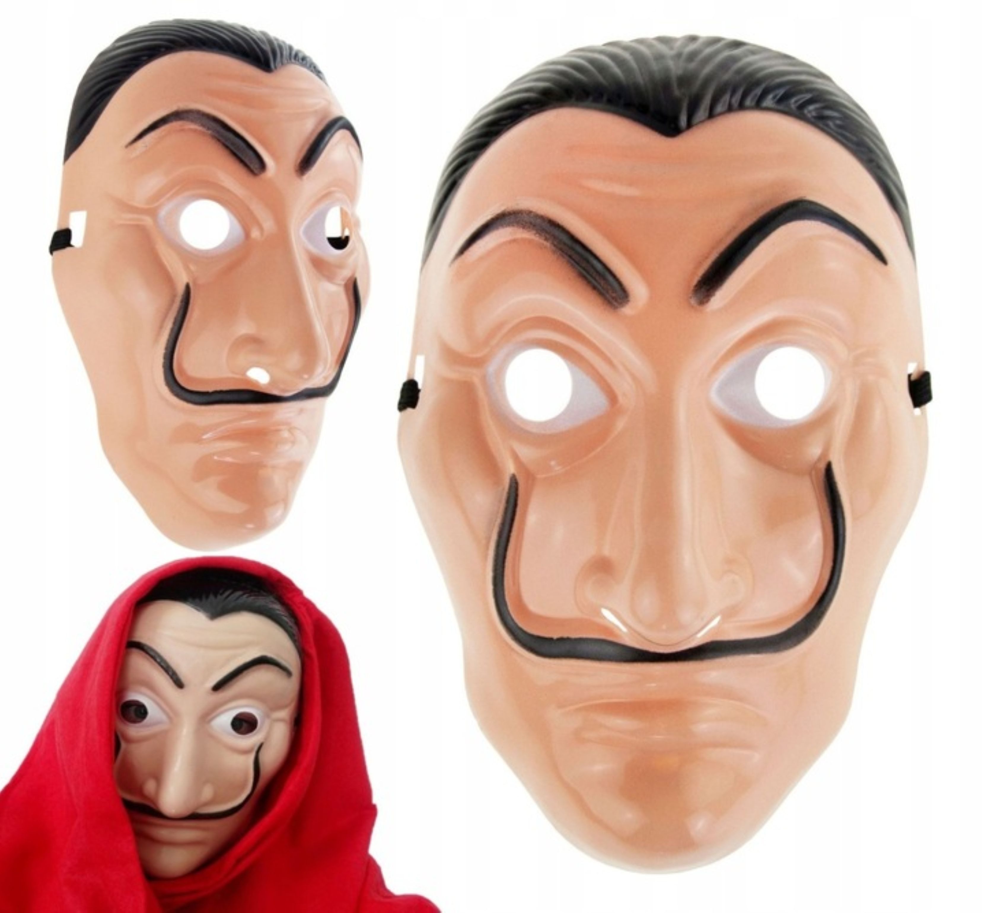 Festivalartikel Gesichtsmaske Salvador Dali Maske Dom aus Papier La Casa de Papel Kostüm Party, 1-tlg.