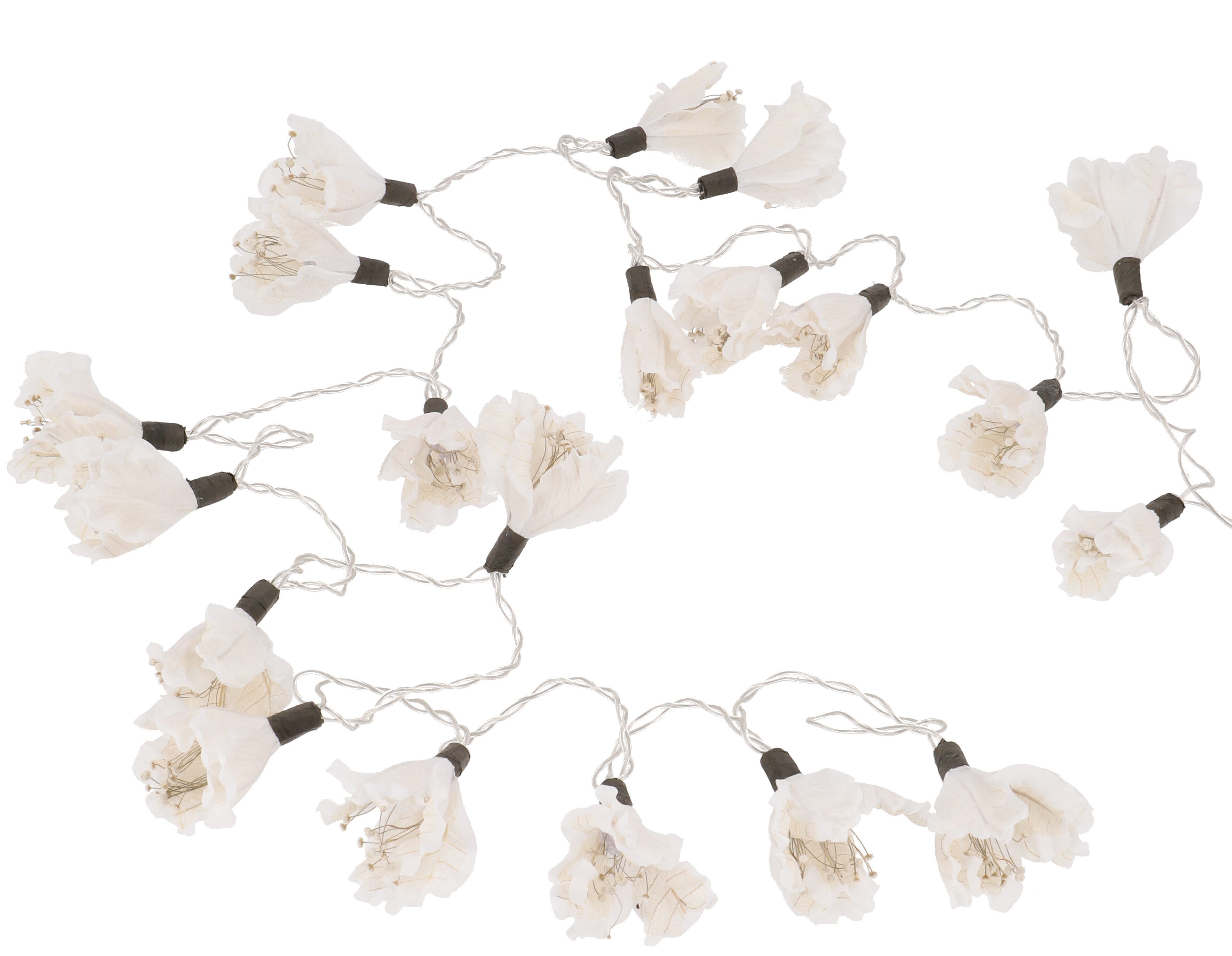 Guru-Shop LED-Lichterkette Lotus Blüten LED Lichterkette - Blüte weiß