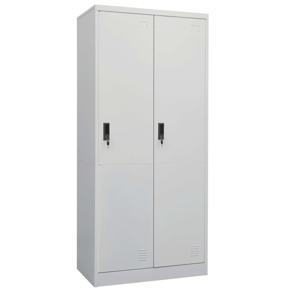 furnicato Kleiderschrank Hellgrau 80x50x180 cm Stahl