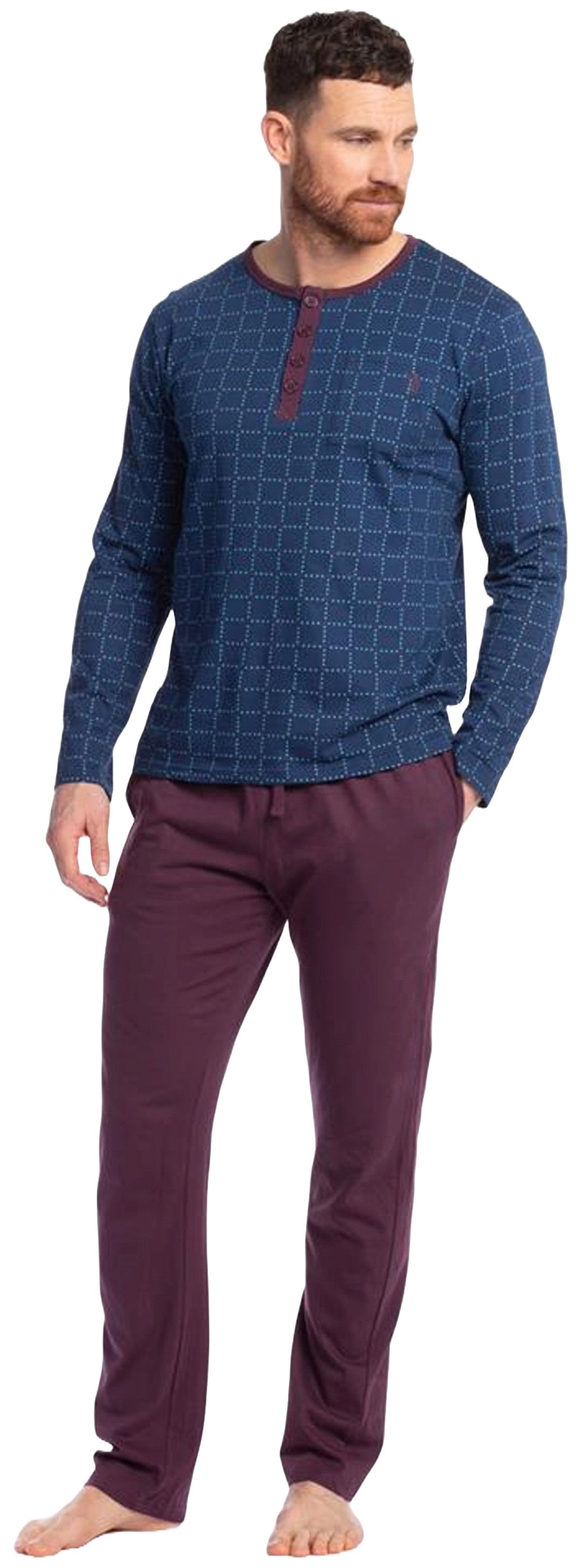 Eskimo Schlafanzug Herren Pyjama Langarm (2 günstig online kaufen