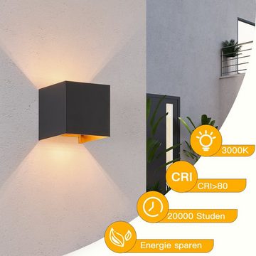 ZMH Wandleuchte Innen LED Wandlampe - Warmweiß G9 Außenlampe Wand IP65, LED fest integriert, 3000k, Einstellbar Strahl Wandstrahler Aussen für Garten