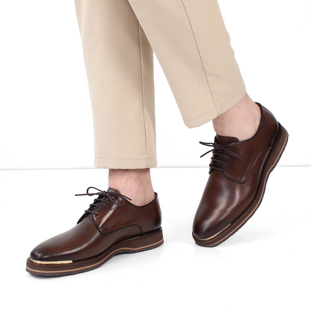 Celal Gültekin 406-4421 Schnürschuh Braun, glattes Leder, goldene Kappe, el günstig online kaufen