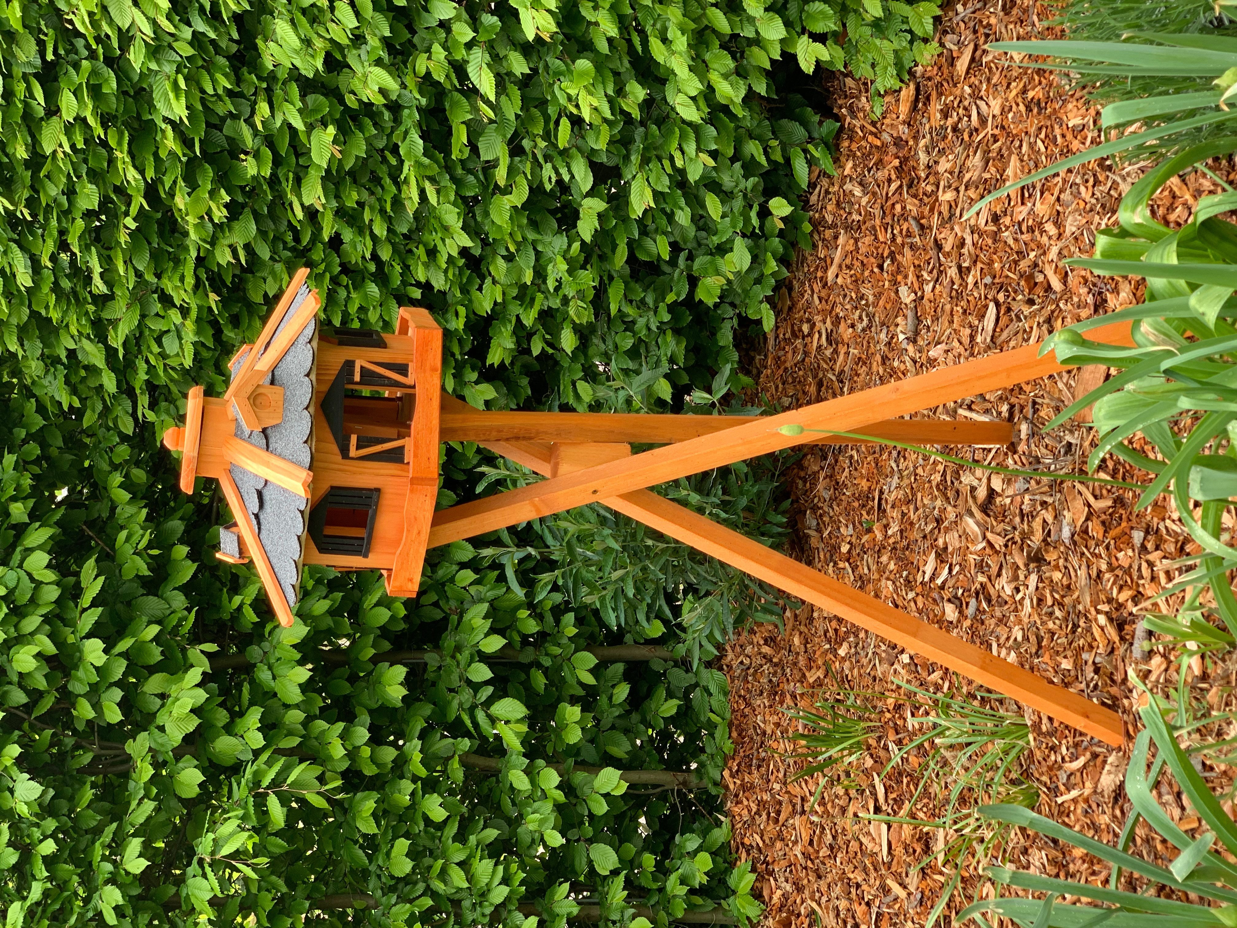 Holzdekoladen Vogelhaus Vogelhaus aus Holz optional mit Ständer – Dekorative Gartendeko
