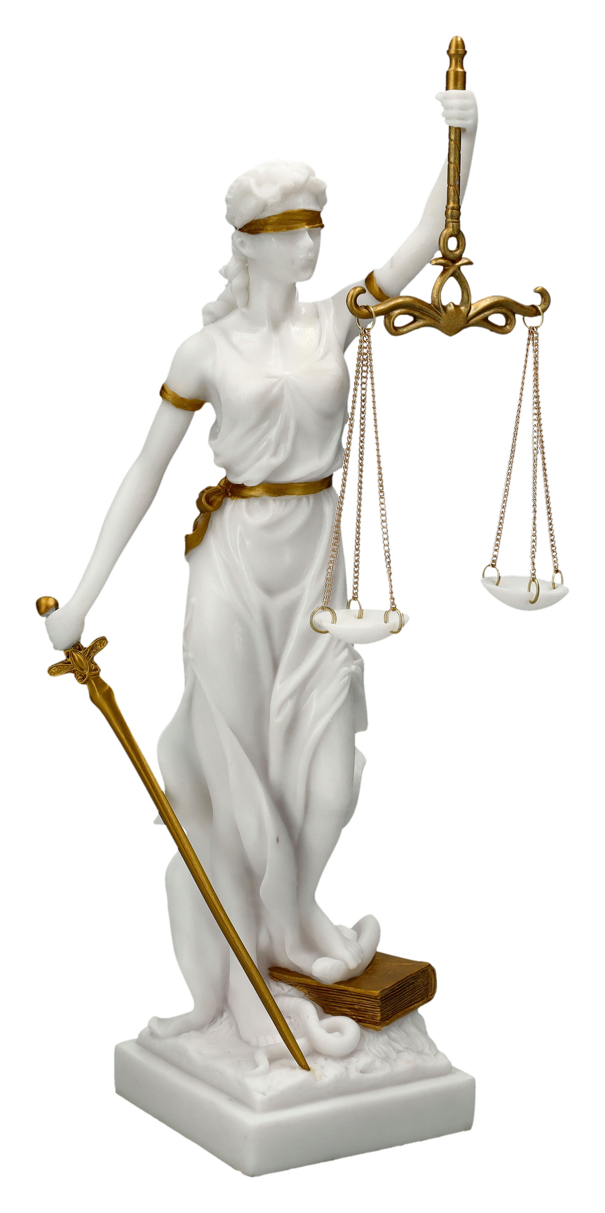 Figuren Shop GmbH Dekofigur Justitia Figur - Gerechtigkeits-Göttin weiß-gol günstig online kaufen