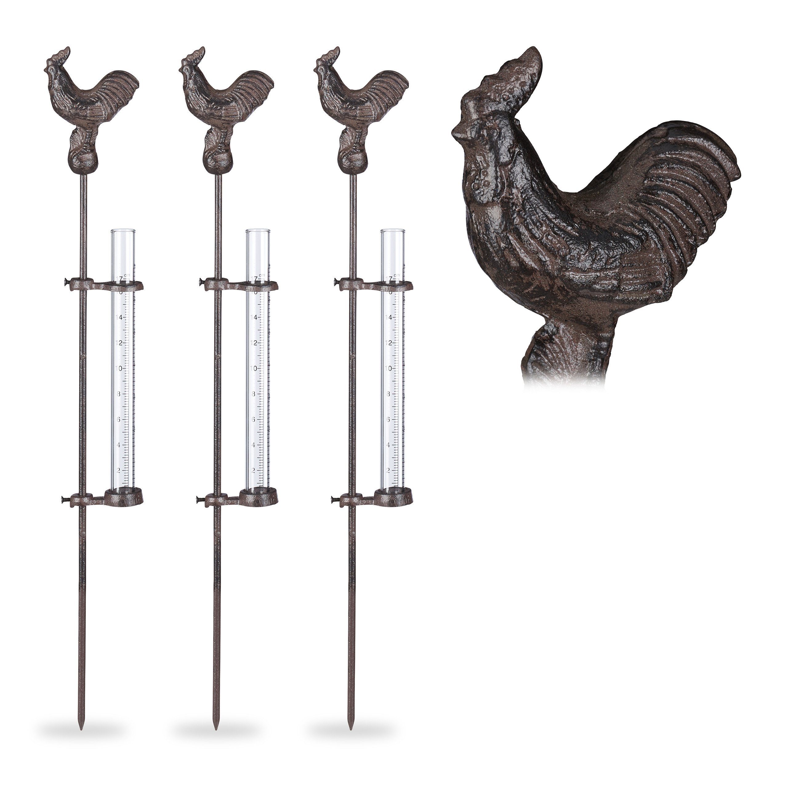 Gartenstecker 3 x Regenmesser Hahn