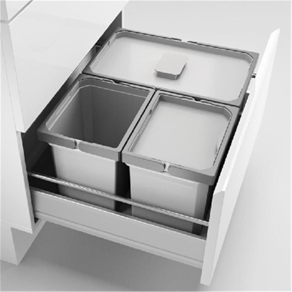 Naber Einbaumülleimer Systembehälter Cox® Box 220/600-3, hellgrau