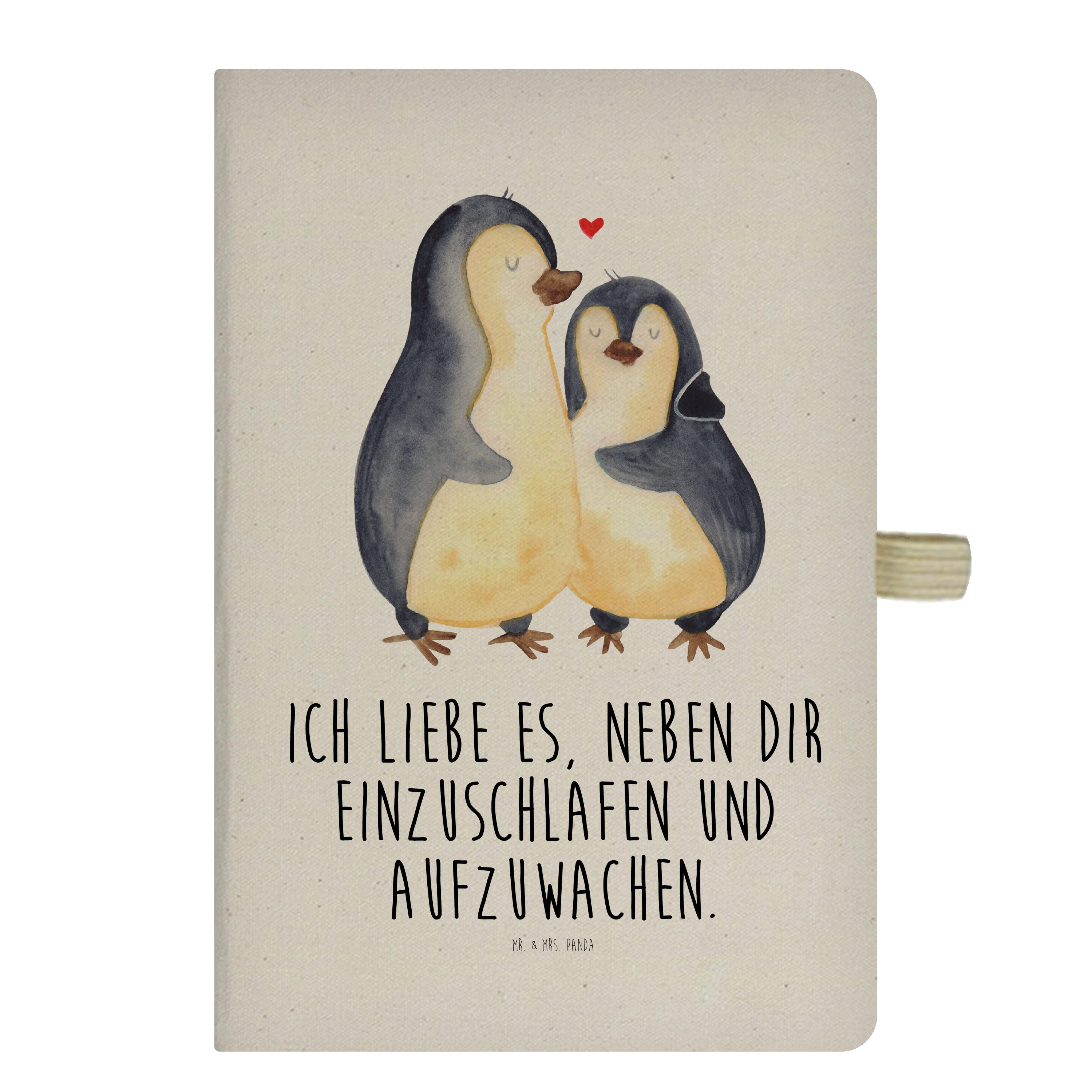 Mr. & Mrs. Panda Notizbuch Pinguine Einschlafen - Transparent - Geschenk, Schreibbuch, Skizzenbu