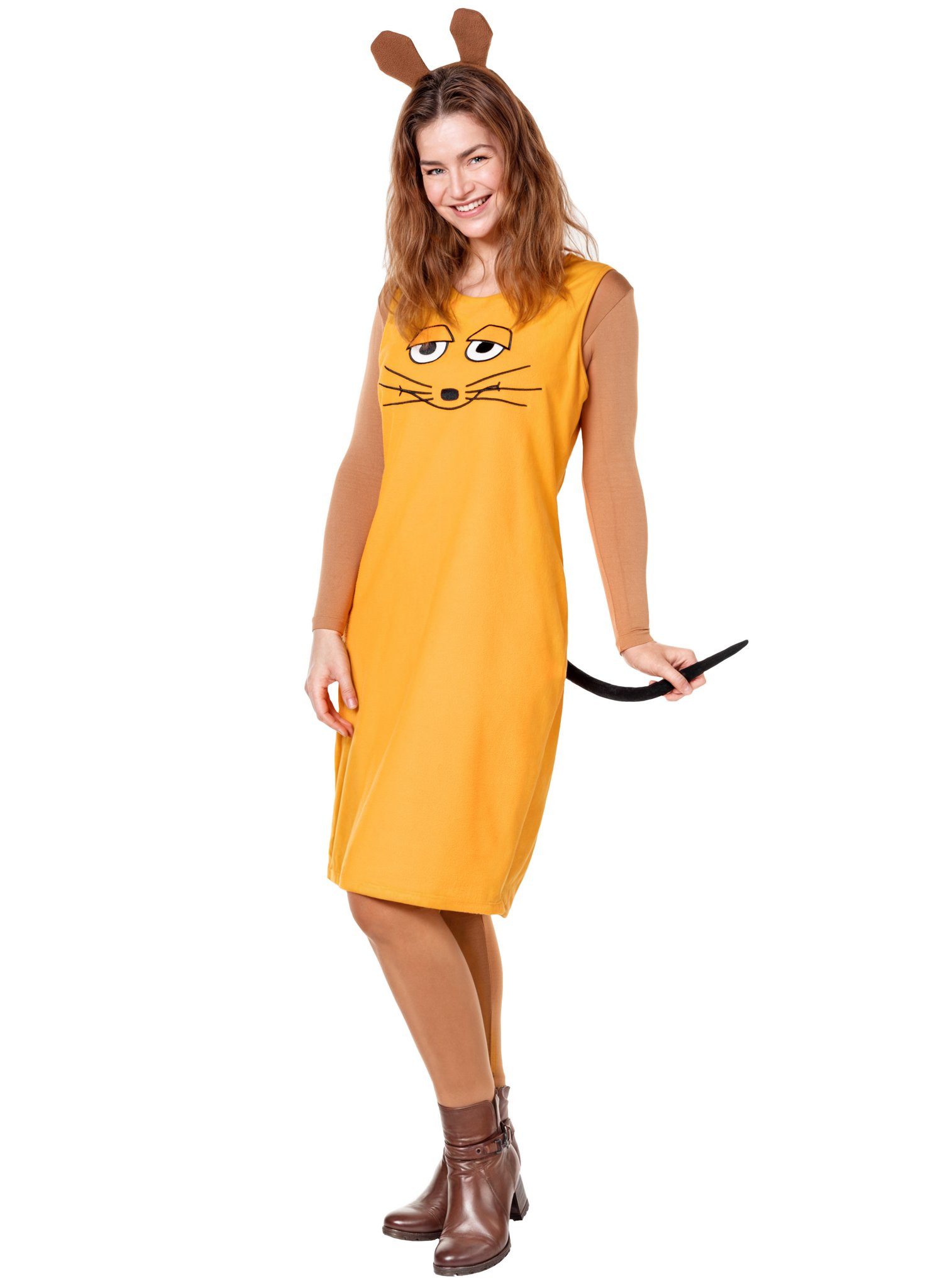 Maskworld Kostüm Die Sendung mit der Maus - Maus Kleid, Offizielles Kostümkleid für Frauen zur Sendung mit der Maus