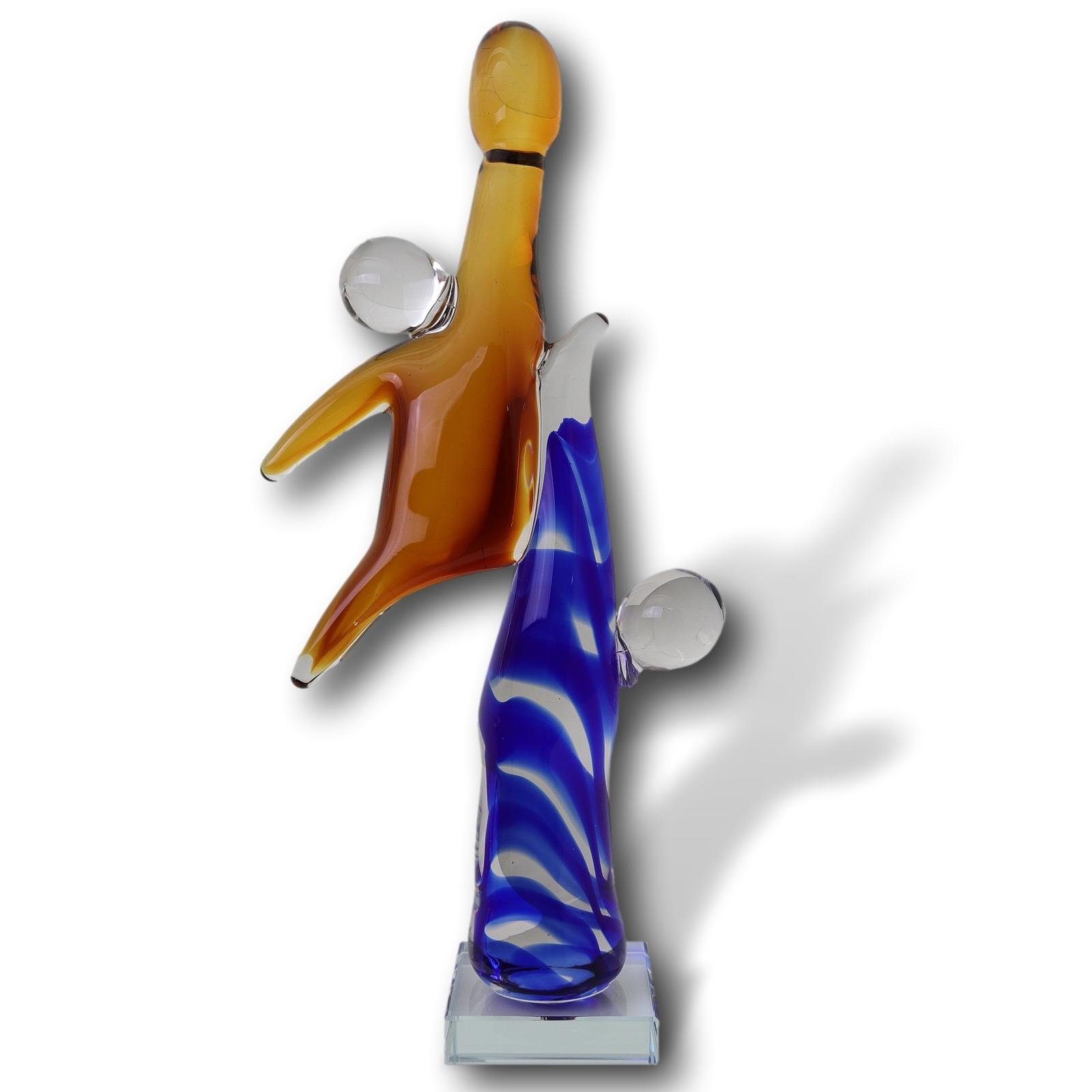 Aubaho Dekofigur Glasskulptur Basketball Glasfigur Figur Skulptur modern Glas Kunst abs
