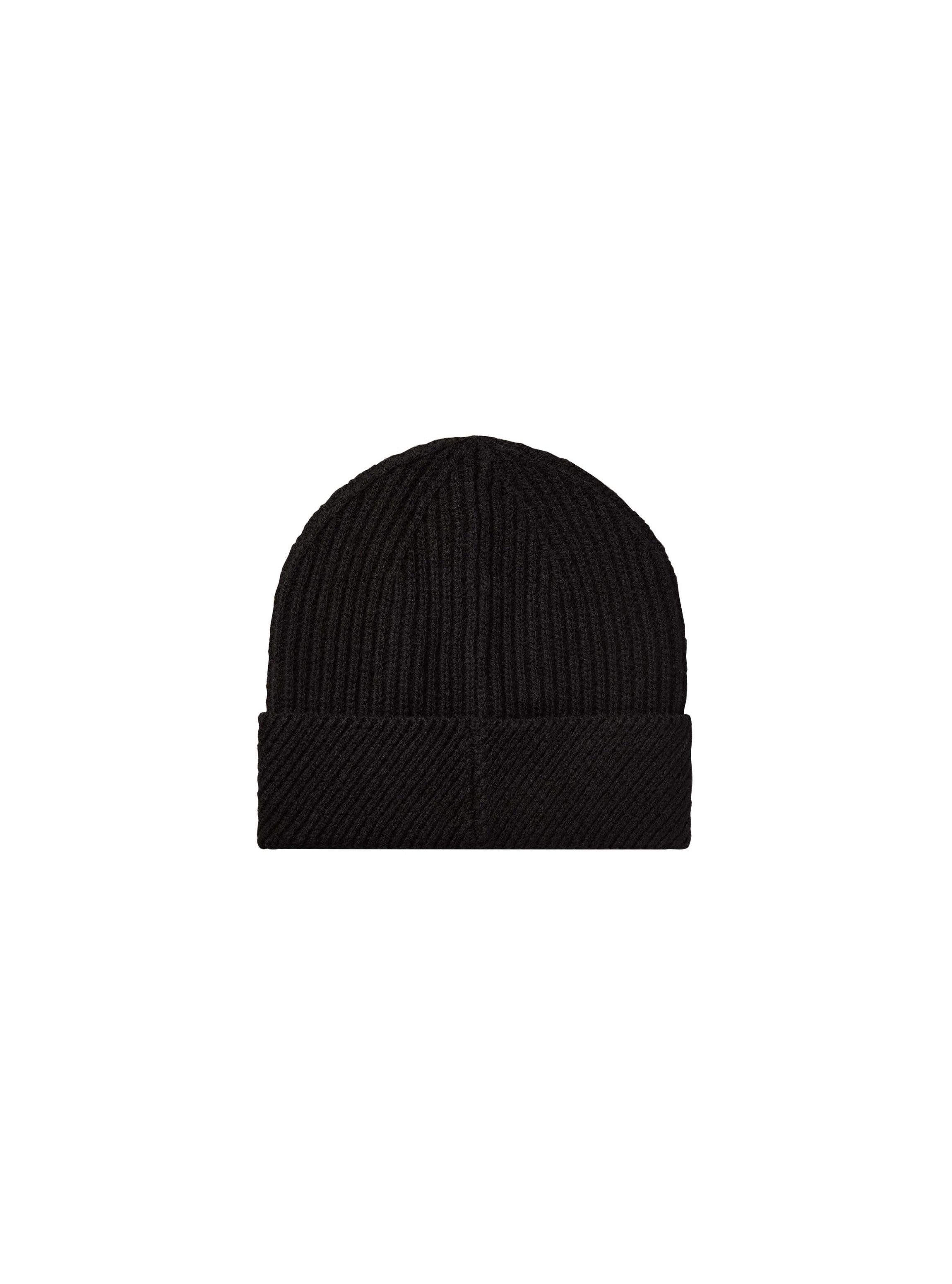 Calvin Klein Beanie CK METAL WOOL SLANTED RIB BEANIE Regular fit mit Markenlabel