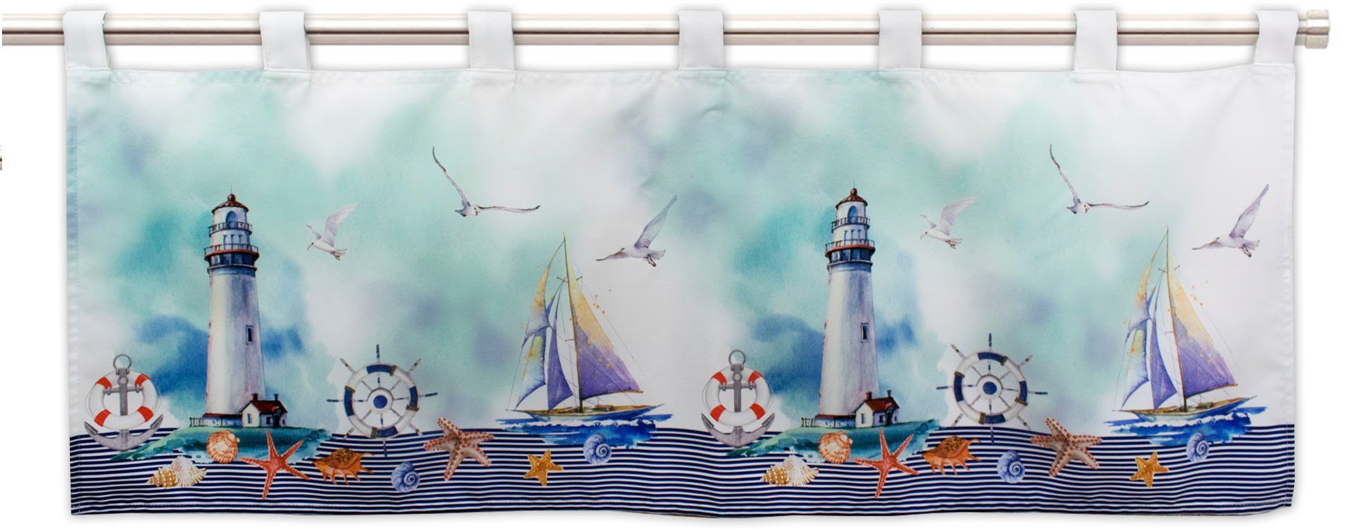 Delindo Lifestyle Gardine Leuchtturm, Schlaufen (1 günstig online kaufen