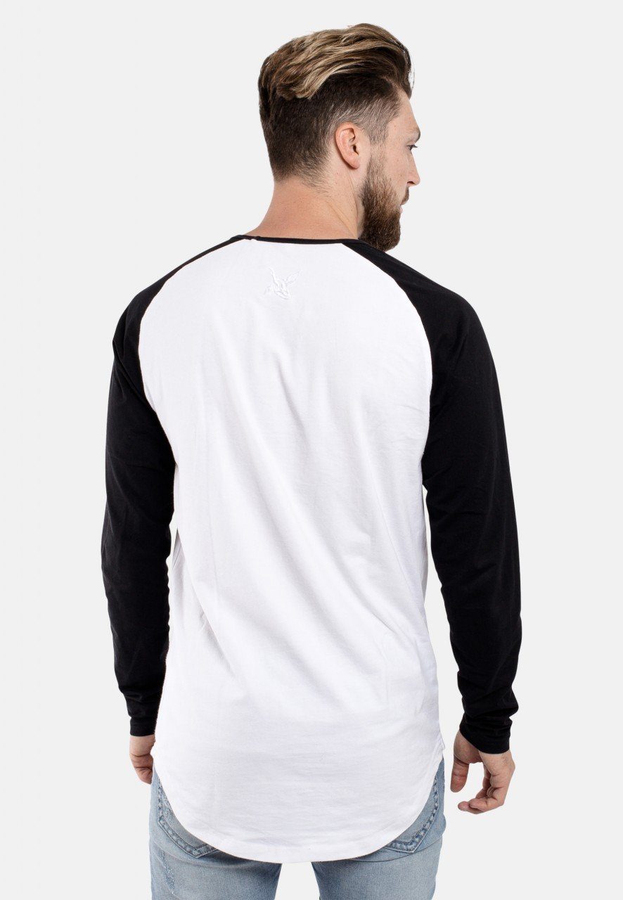 Blackskies T-Shirt Baseball T-Shirt Medium Schwarz Longshirt Weiß