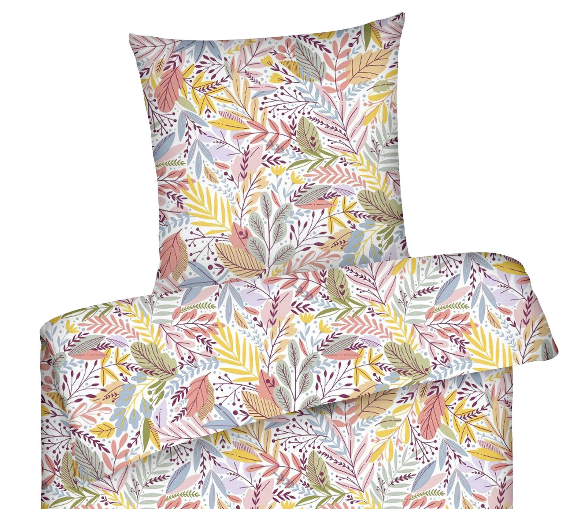 Carpe Sonno Bettwäsche Renforce Bettwäsche 135x200 155x220 Baumwolle Bettzeug Warm Muster, Renforce, 2 teilig, Ganzjahres Bettwaren geblümt Pflegeleicht Bettbezug Blumen Floral Pink