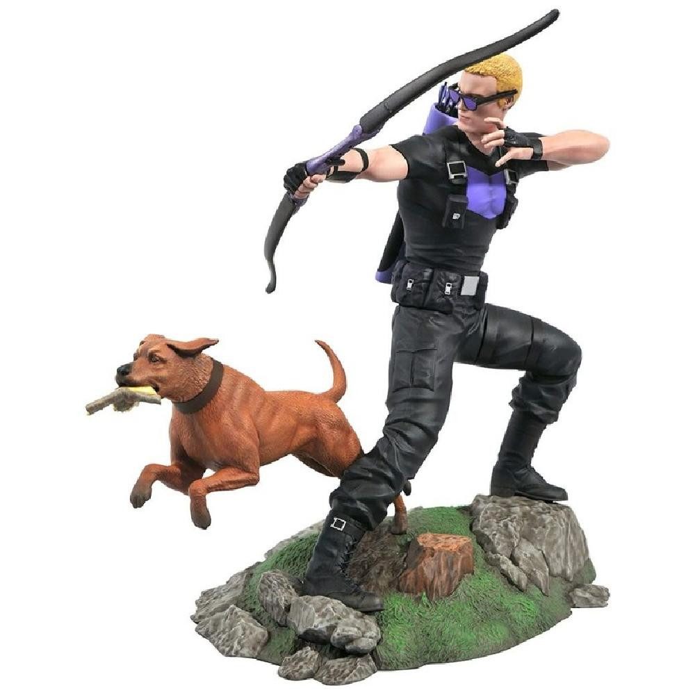 Diamond Select Toys Sammelfigur Marvel Gallery Comic Hawkeye + Dog Diorama statue 23cm
